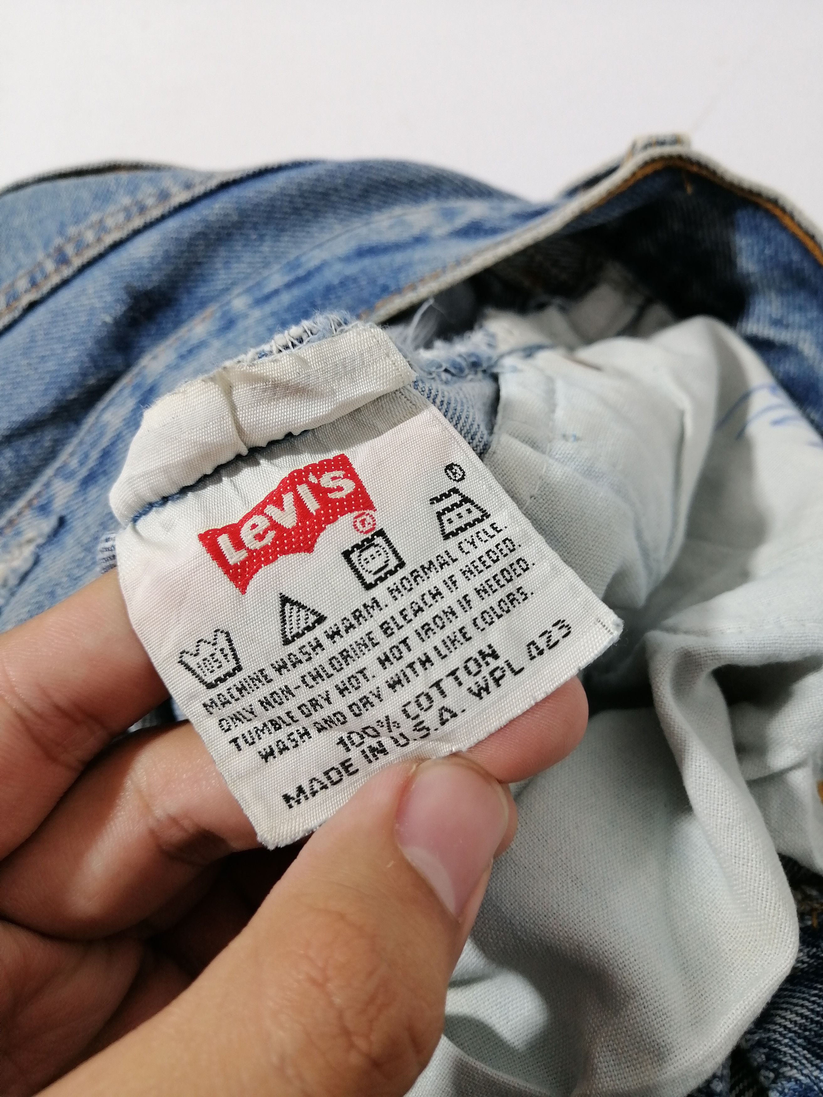 Levi's × Levi's Vintage Clothing 501 Levi's Strauss Fly Button Painted Denim Jeans Size US 30 / EU 46 - 7 Thumbnail