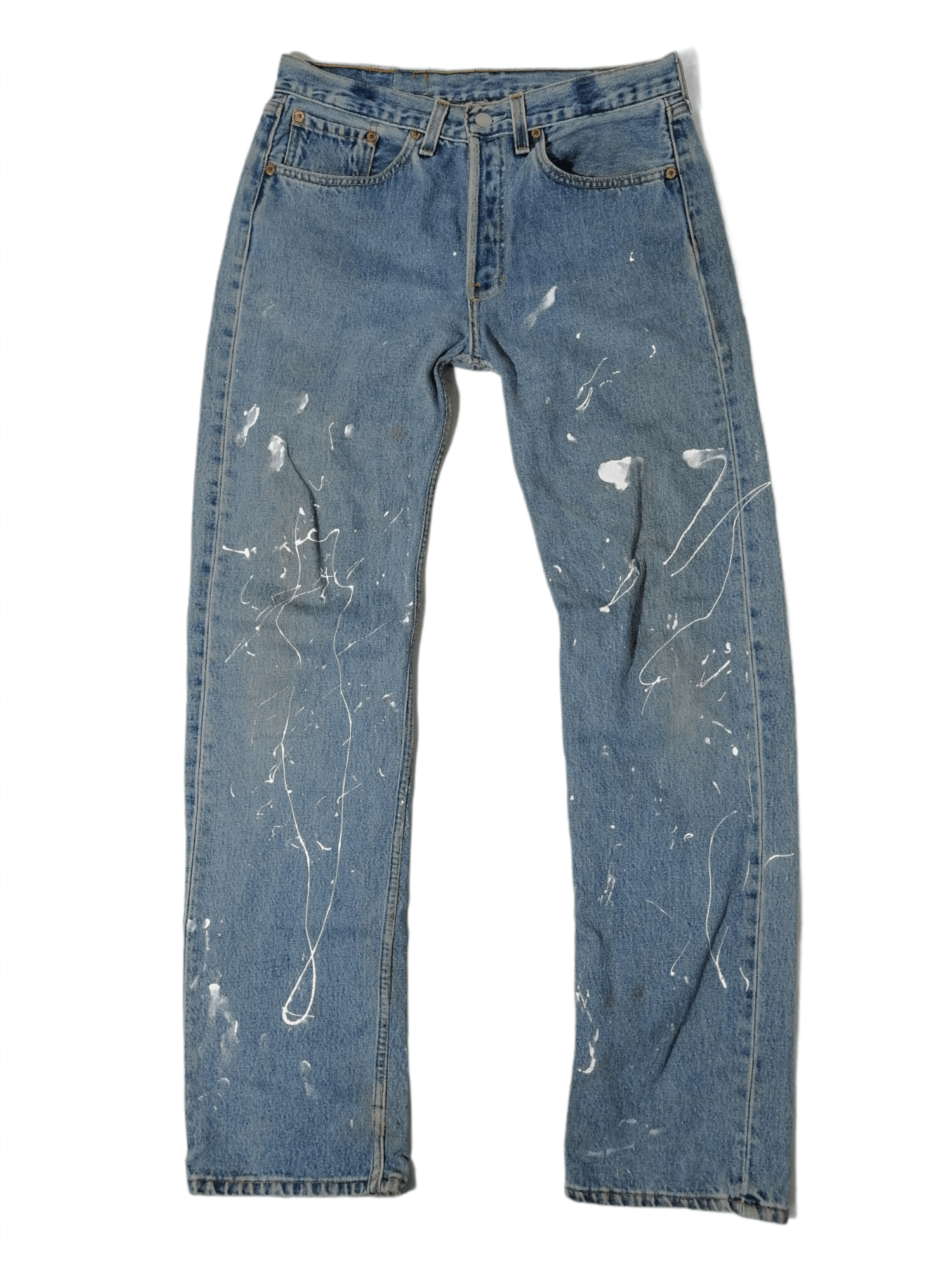501 Levi's Strauss Fly Button Painted Denim Jeans