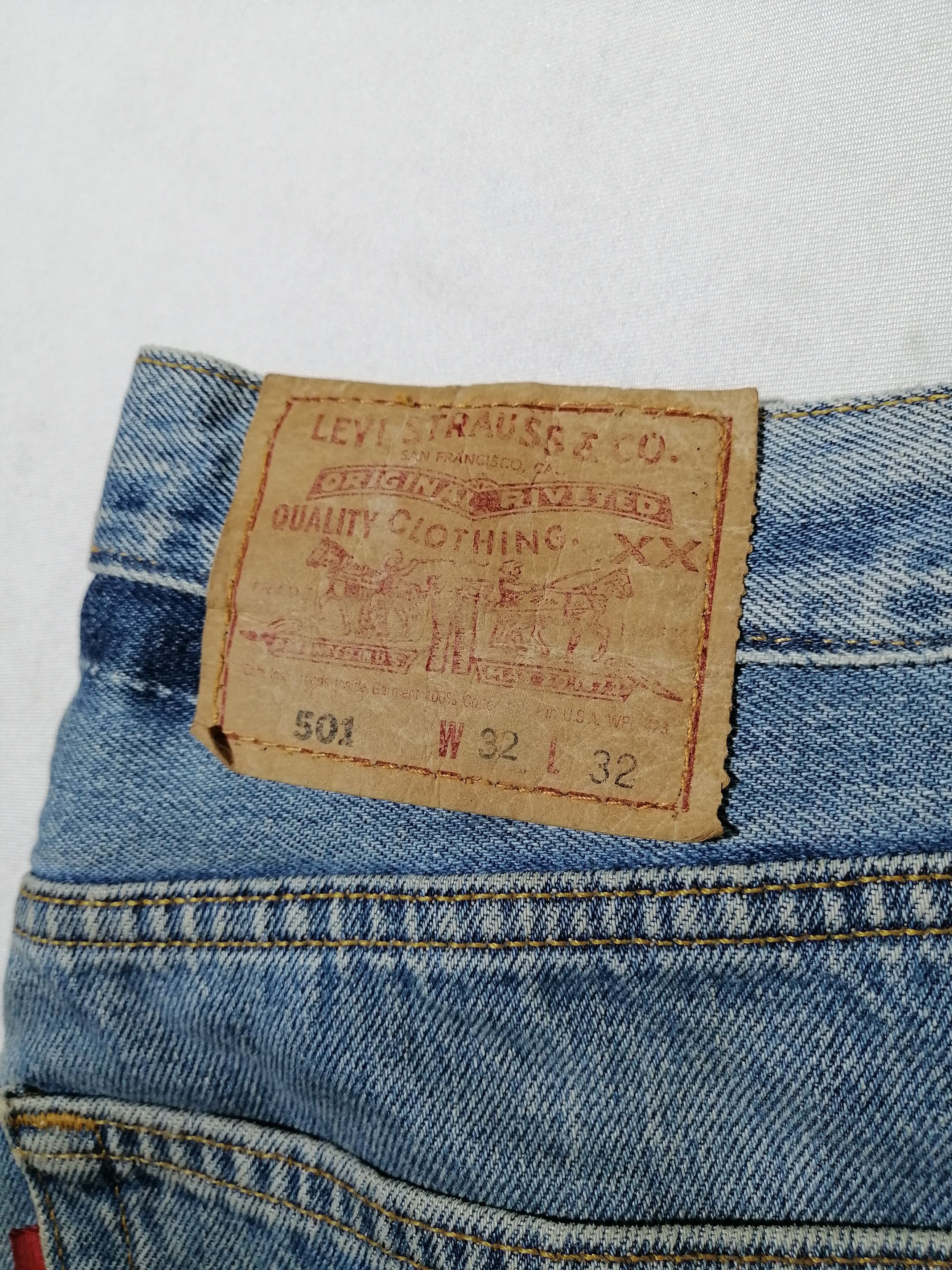 Levi's × Levi's Vintage Clothing 501 Levi's Strauss Fly Button Painted Denim Jeans Size US 30 / EU 46 - 9 Thumbnail