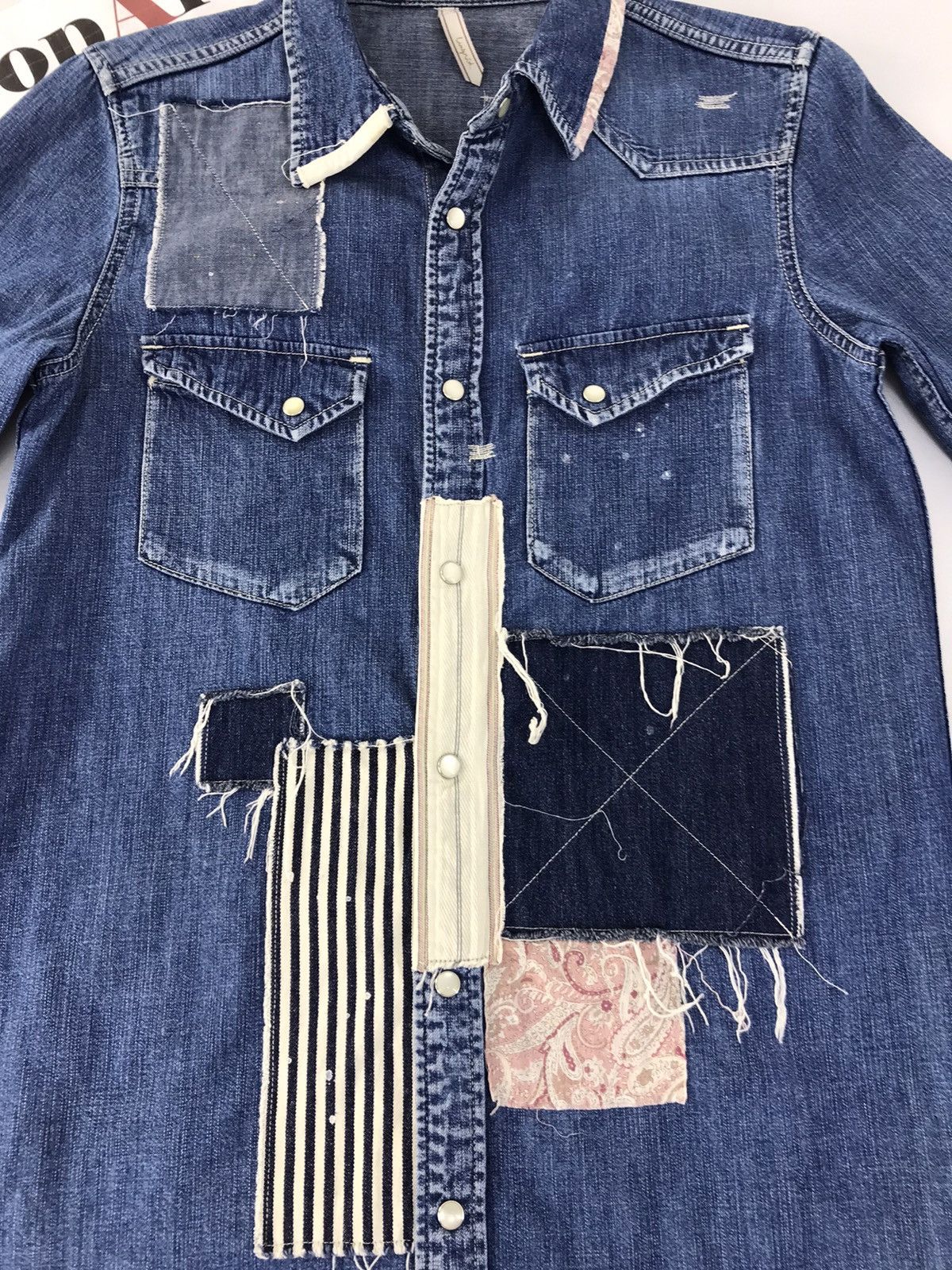 Japanese Brand × Vintage Vintage Ungrid Fashion Patchwork Jeans Snap Button Up Style Size US S / EU 44-46 / 1 - 4 Thumbnail
