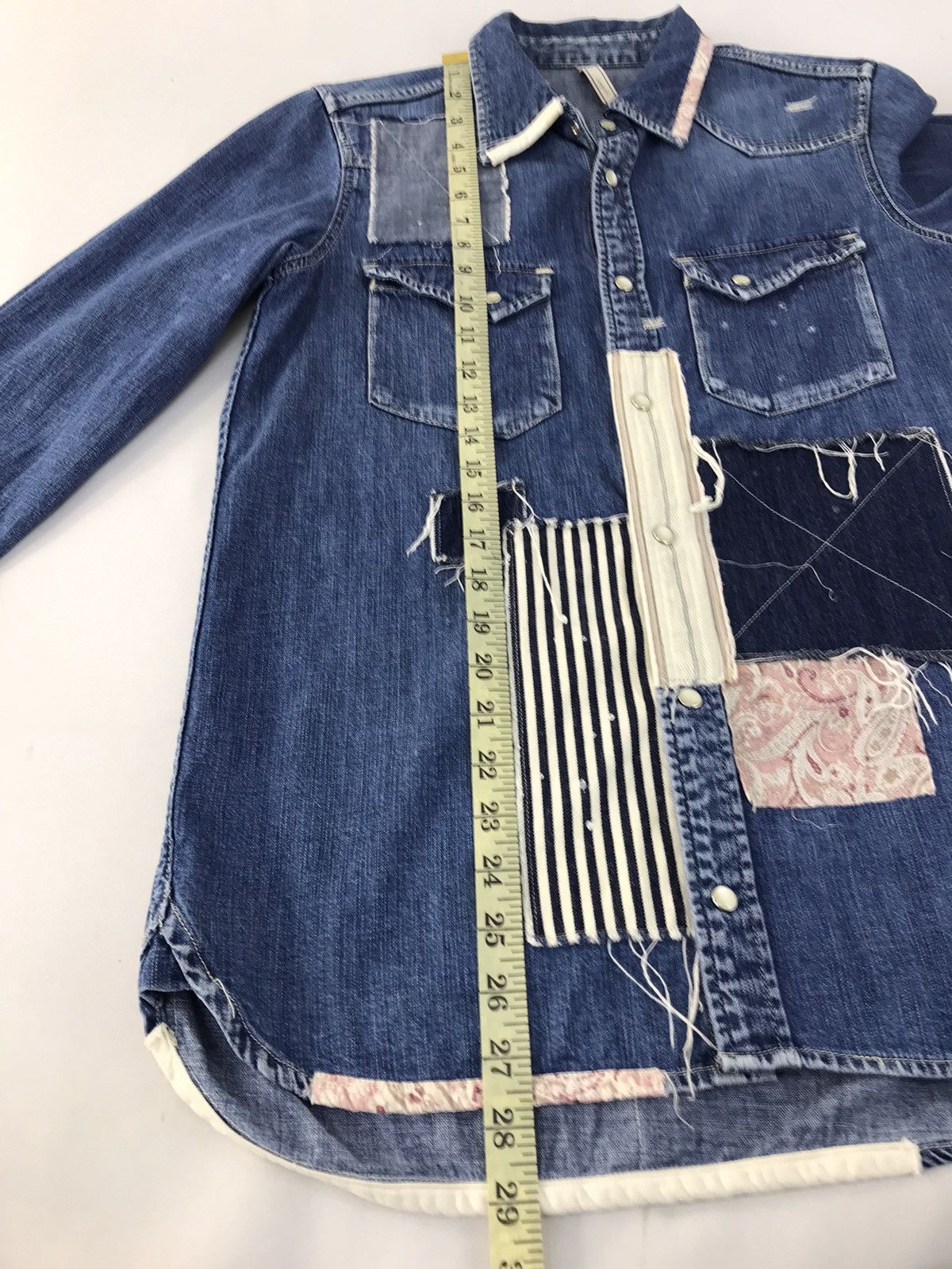 Japanese Brand × Vintage Vintage Ungrid Fashion Patchwork Jeans Snap Button Up Style Size US S / EU 44-46 / 1 - 14 Thumbnail