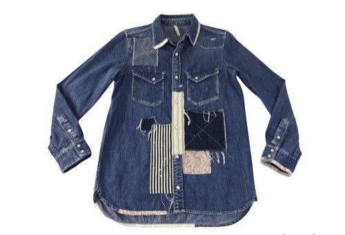 Japanese Brand × Vintage Vintage Ungrid Fashion Patchwork Jeans Snap Button Up Style Size US S / EU 44-46 / 1 - 1 Thumbnail