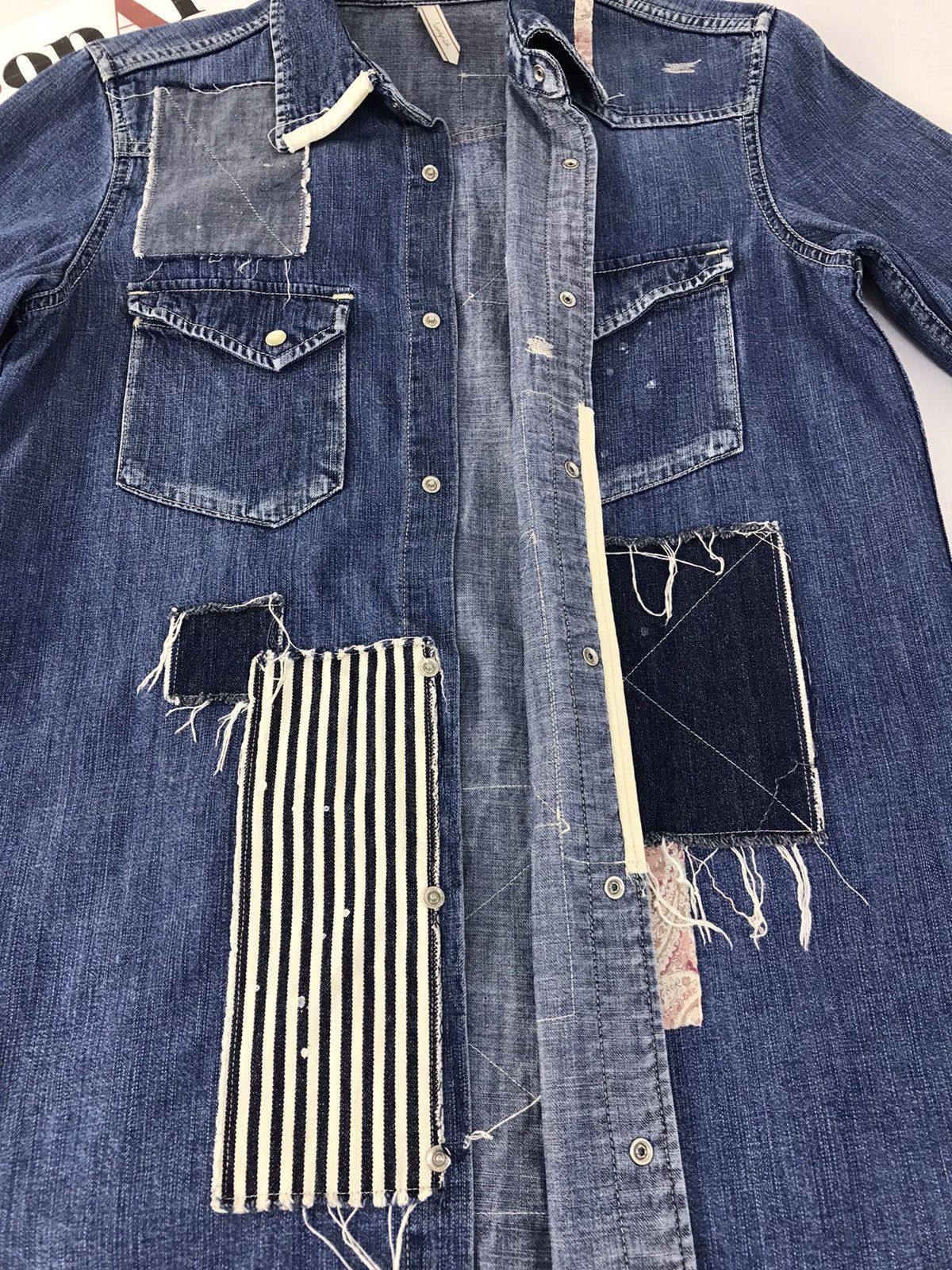 Japanese Brand × Vintage Vintage Ungrid Fashion Patchwork Jeans Snap Button Up Style Size US S / EU 44-46 / 1 - 7 Thumbnail