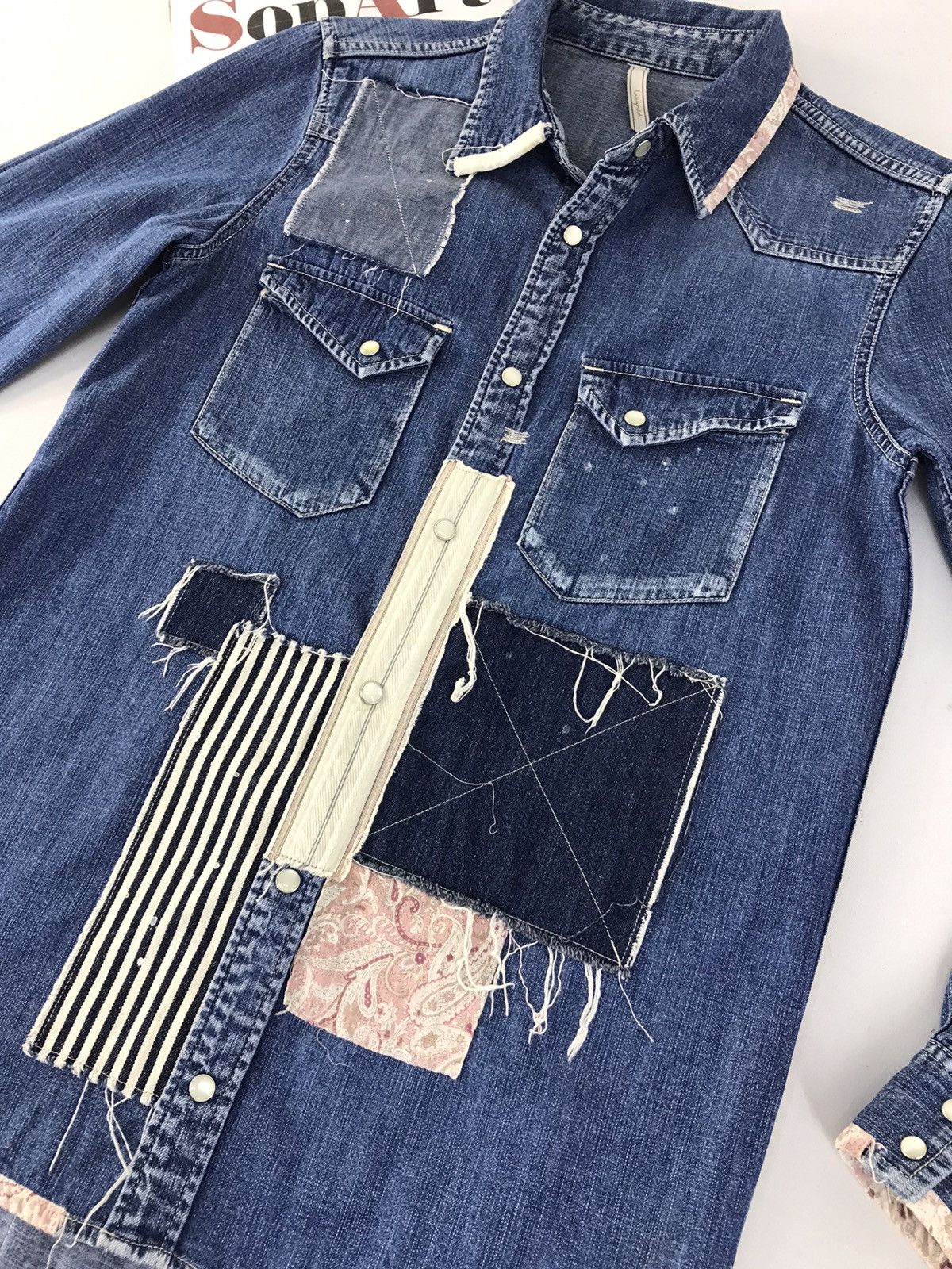 Japanese Brand × Vintage Vintage Ungrid Fashion Patchwork Jeans Snap Button Up Style Size US S / EU 44-46 / 1 - 6 Thumbnail