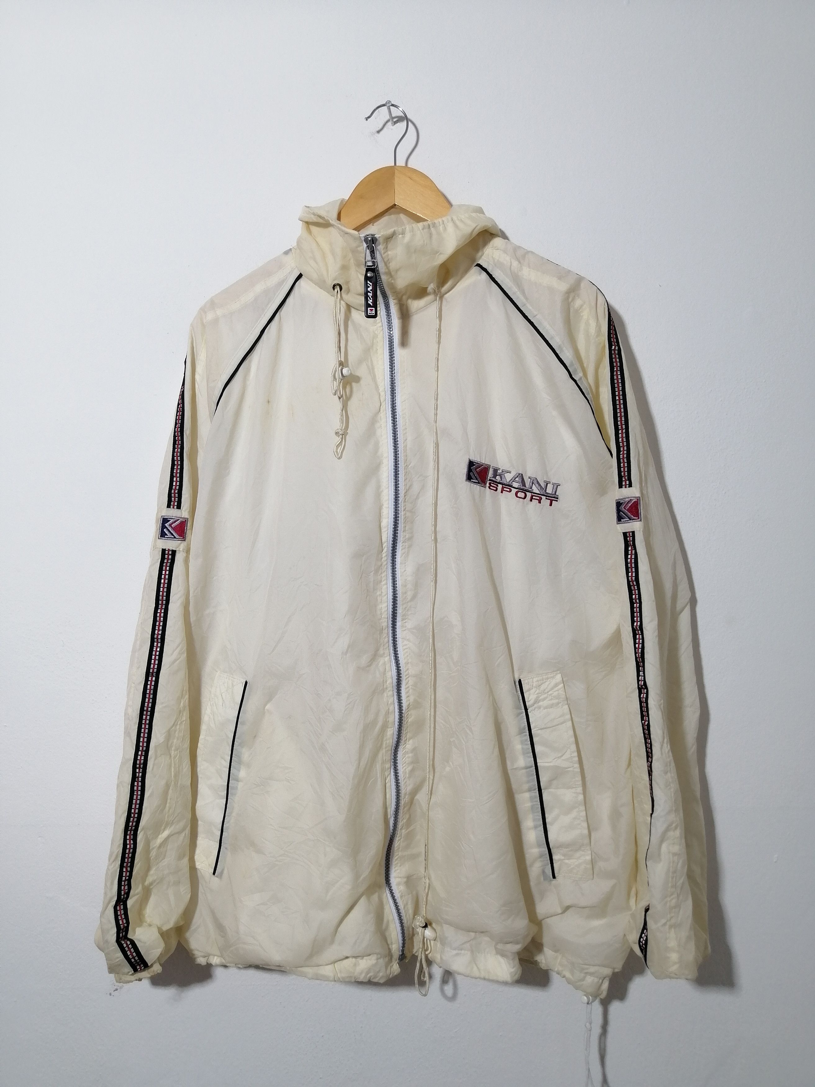 Clothing Karl Kani Sport Windbreaker Leather Patch Jacket (White