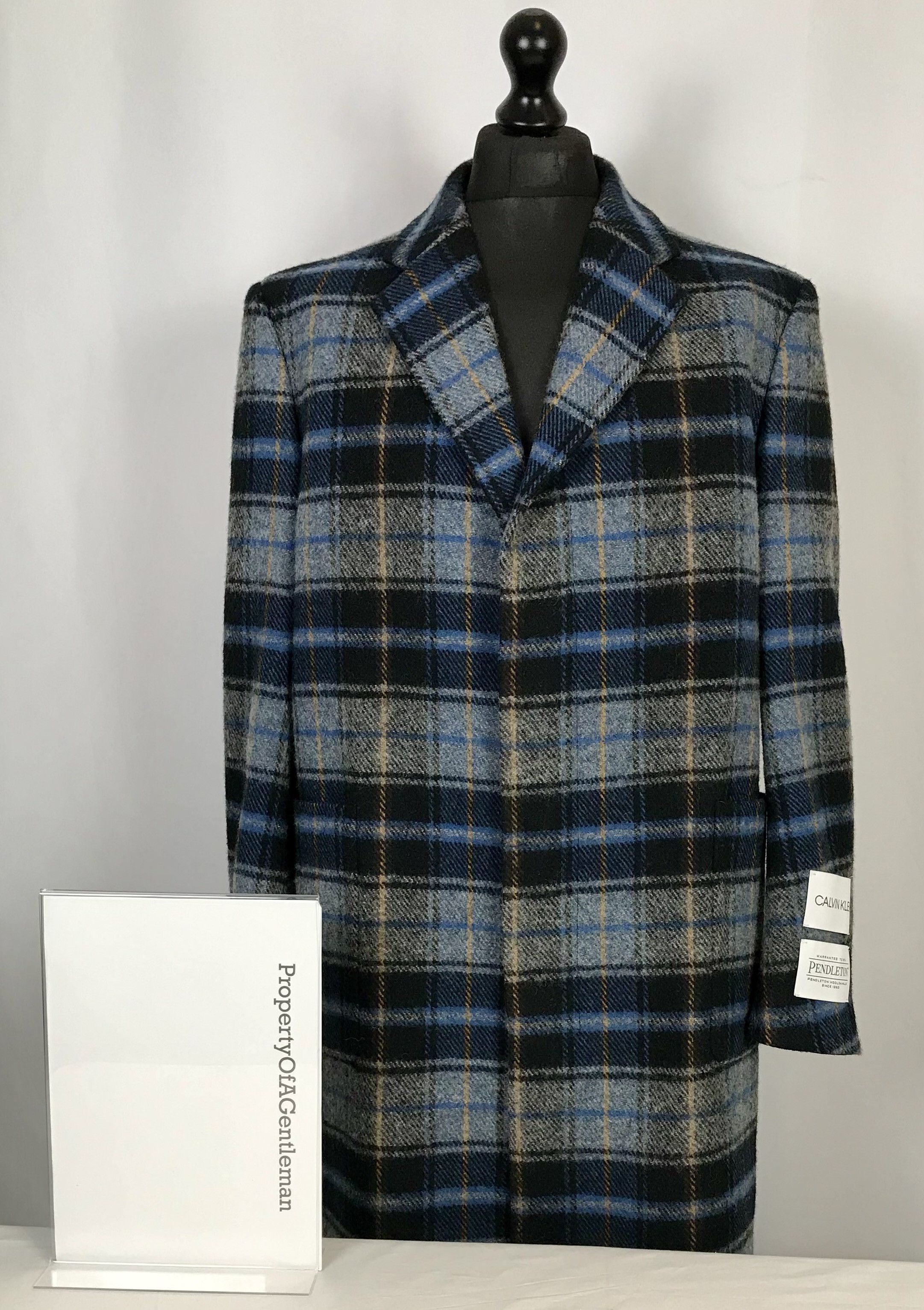 Calvin Klein Tartan Overcoat