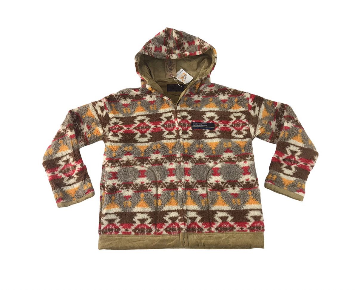 Cube Sugar Grizzly Fluffy Wool Hoodies Navajo Aztec Ethic
