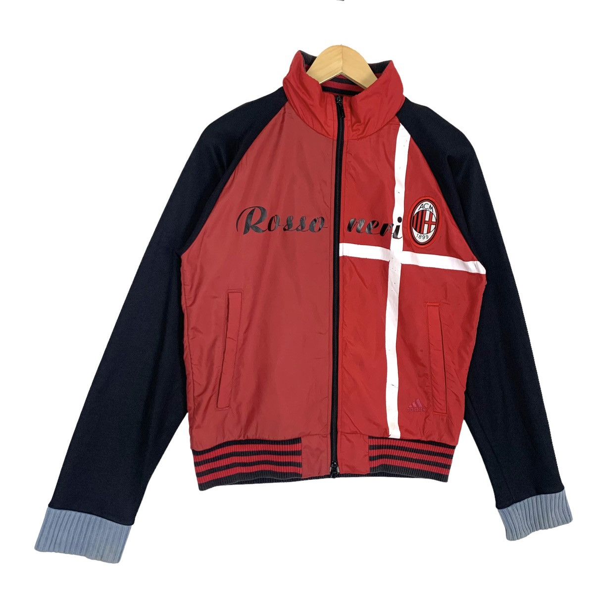 Adidas Vintage Adidas Rosso Neri A.C Milan Soccer Light Jacket / S Size US S / EU 44-46 / 1 - 3 Thumbnail