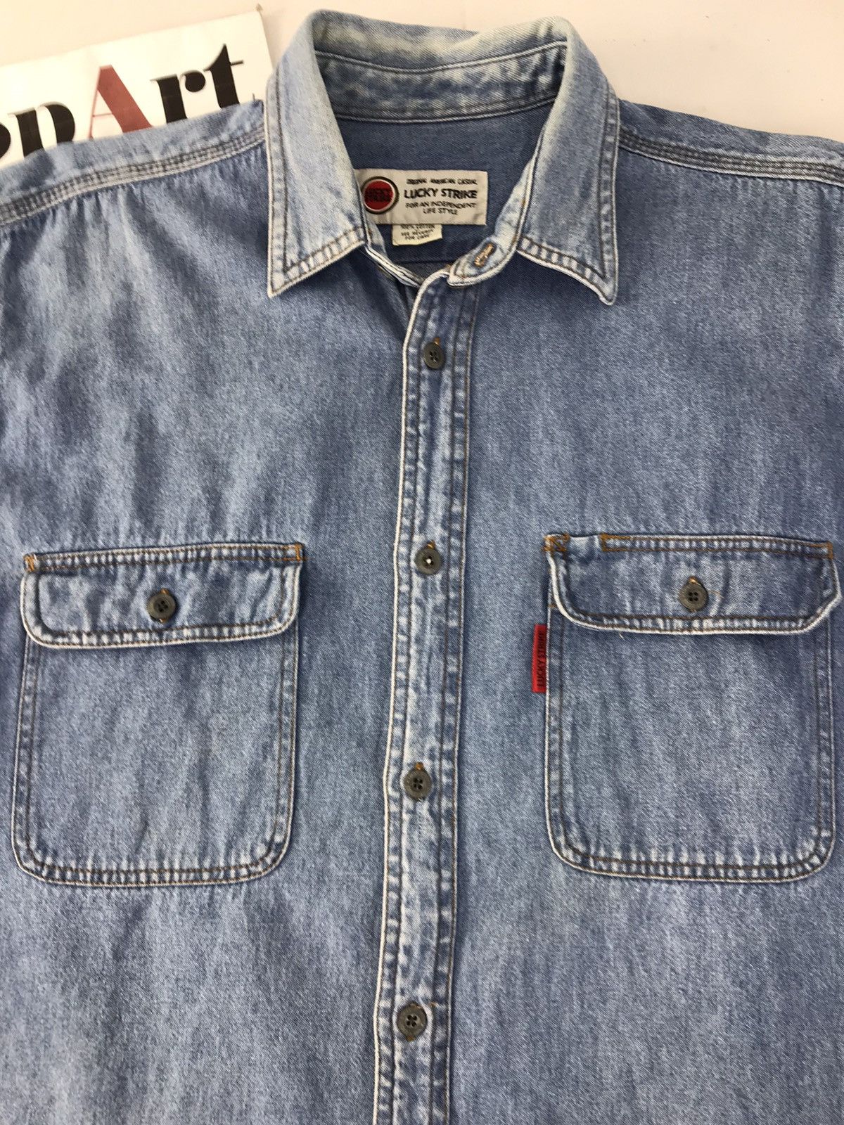 Vintage Vintage Lucky Strike Jeans Double Pocket Button Up Design Size US L / EU 52-54 / 3 - 4 Thumbnail