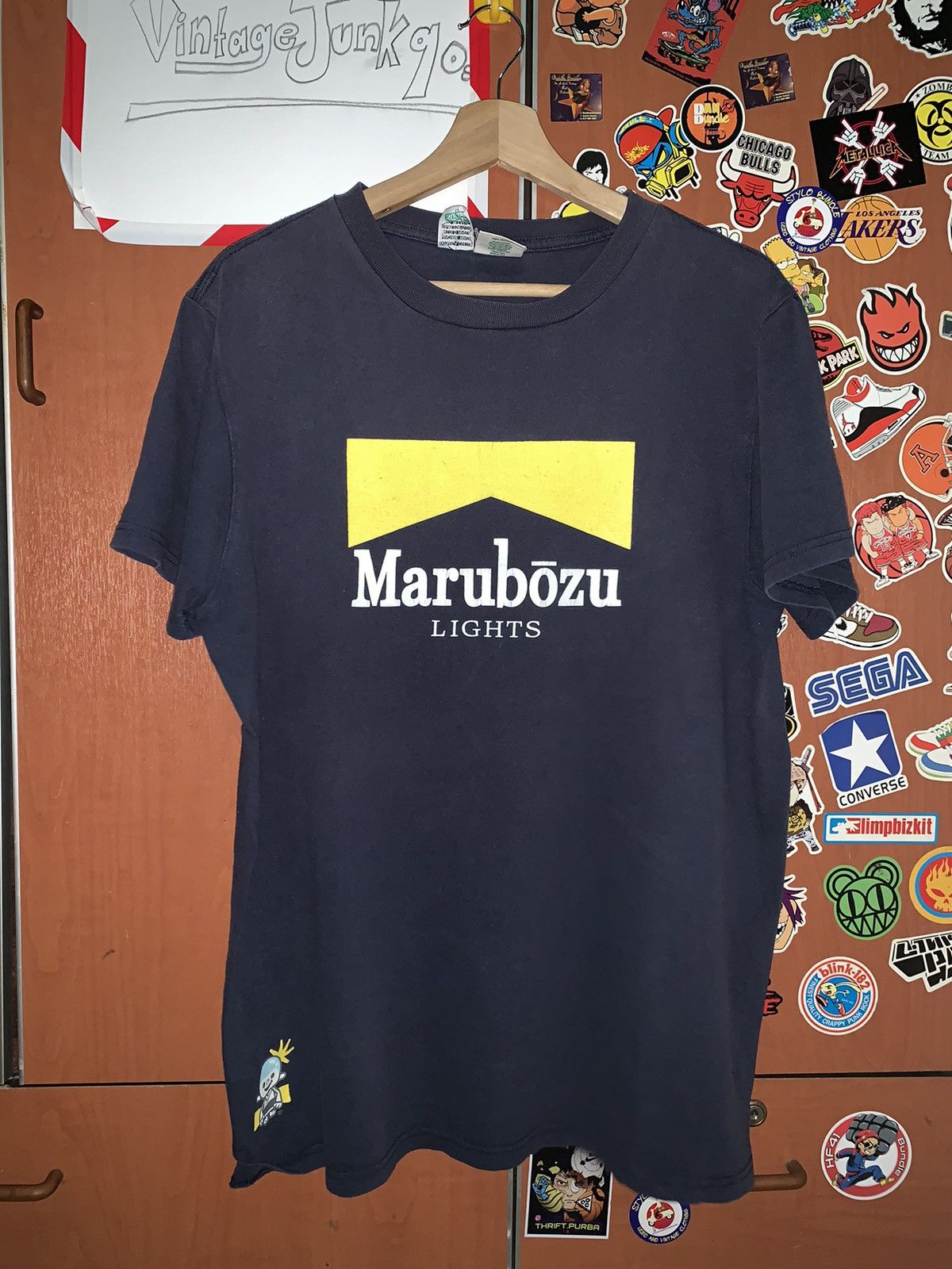 image of Vintage Laundry T-Shirt Parody Marlboro in Dark Blue, Men's (Size Medium)