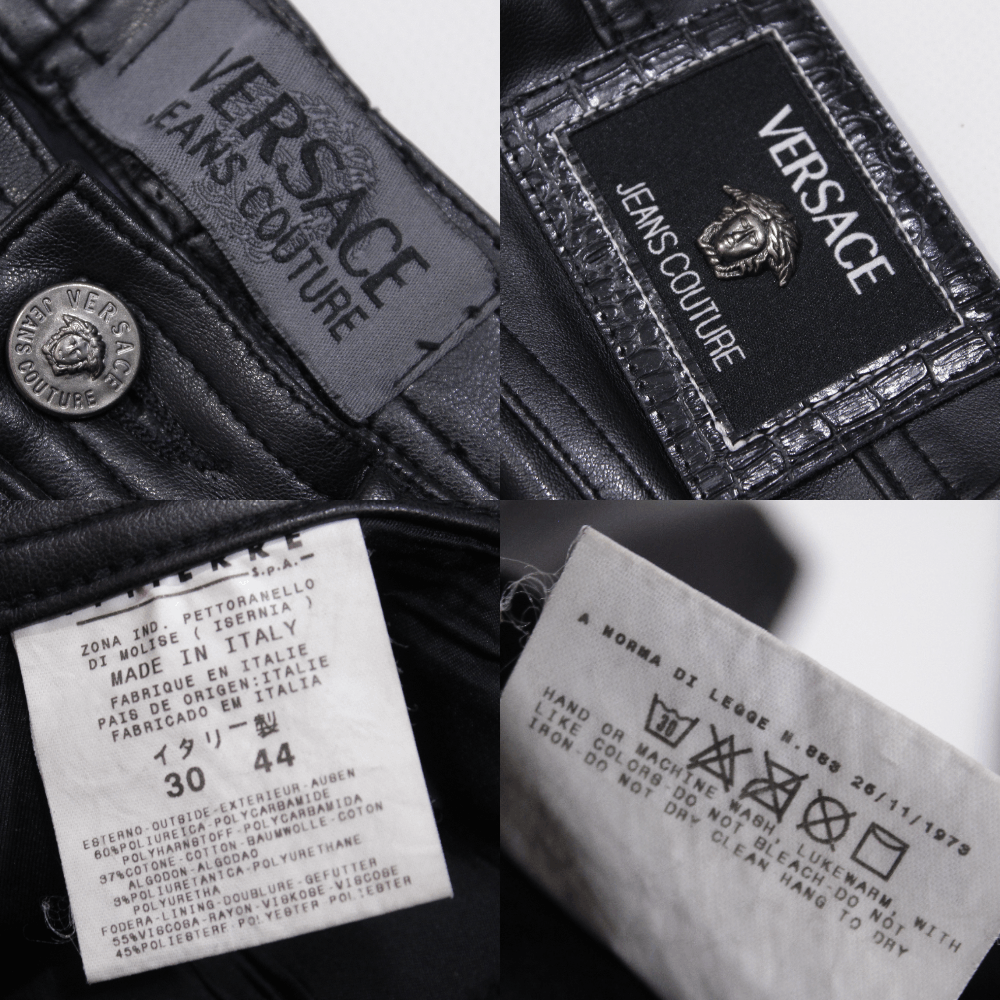 Versace 90S Faux Leather Pants Vintage Size 30" / US 8 / IT 44 - 7 Thumbnail