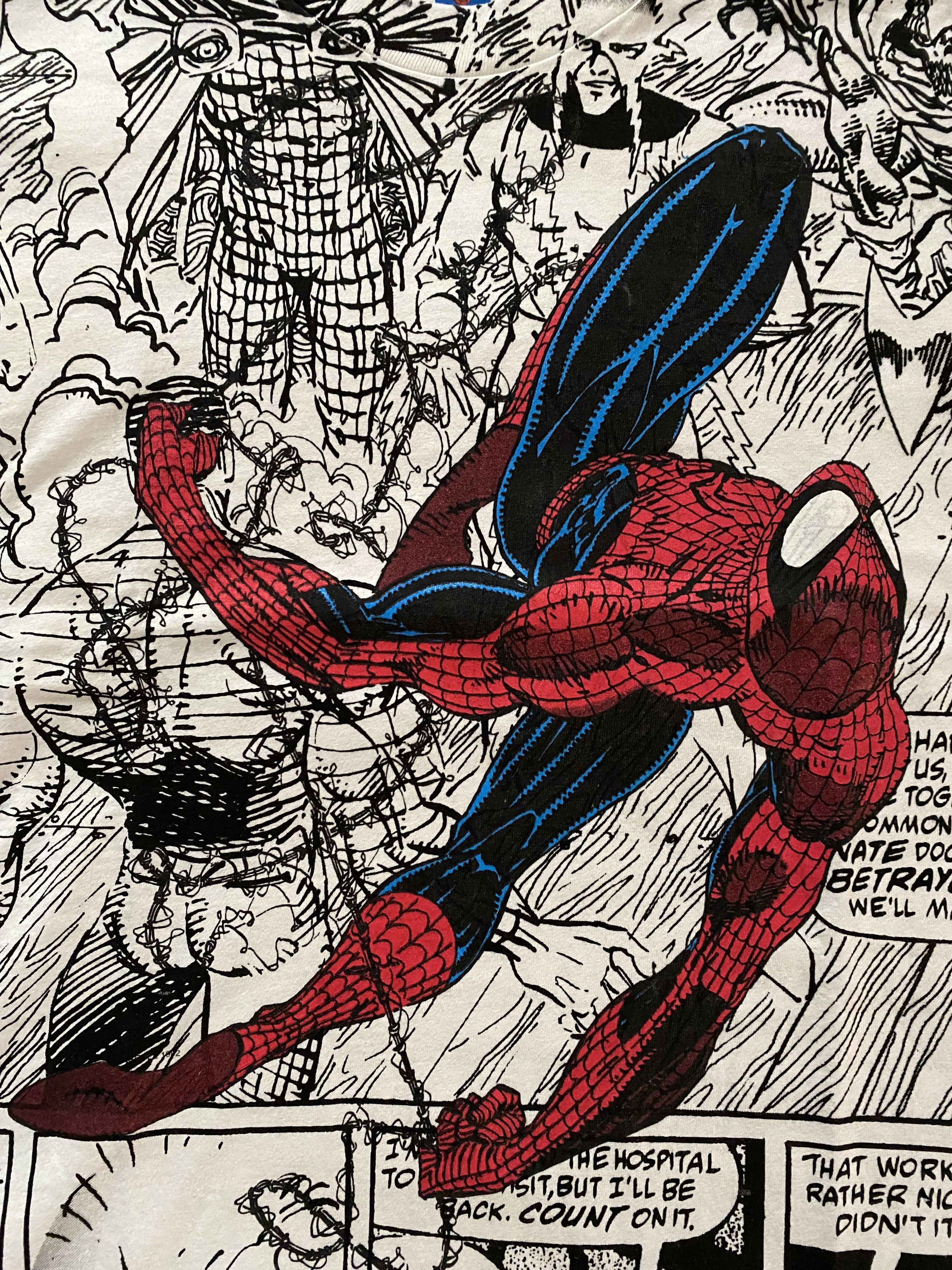 Marvel Comics × Vintage Vintage Spider-man Mega Shirt Size US XL / EU 56 / 4 - 1 Thumbnail