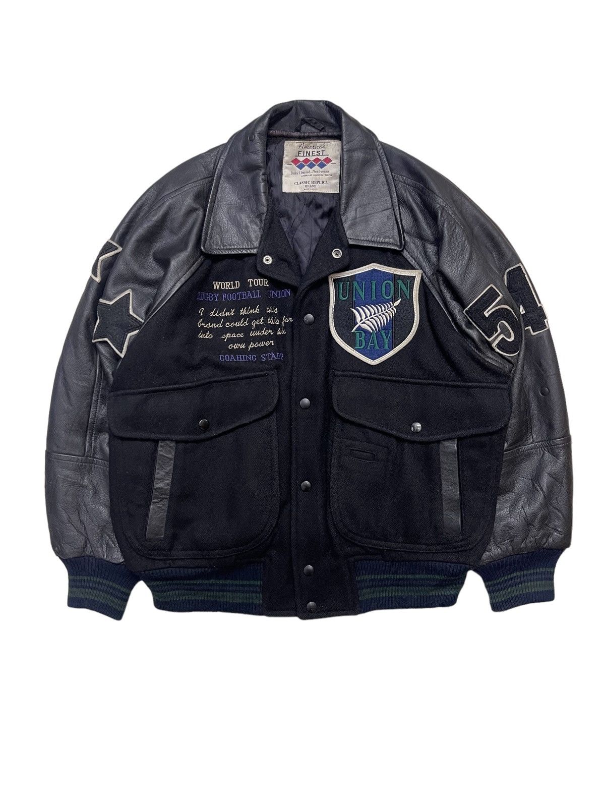 image of Varsity Jacket x Vintage World Tour Rugby All Black Union Bay, Men's (Size Medium)