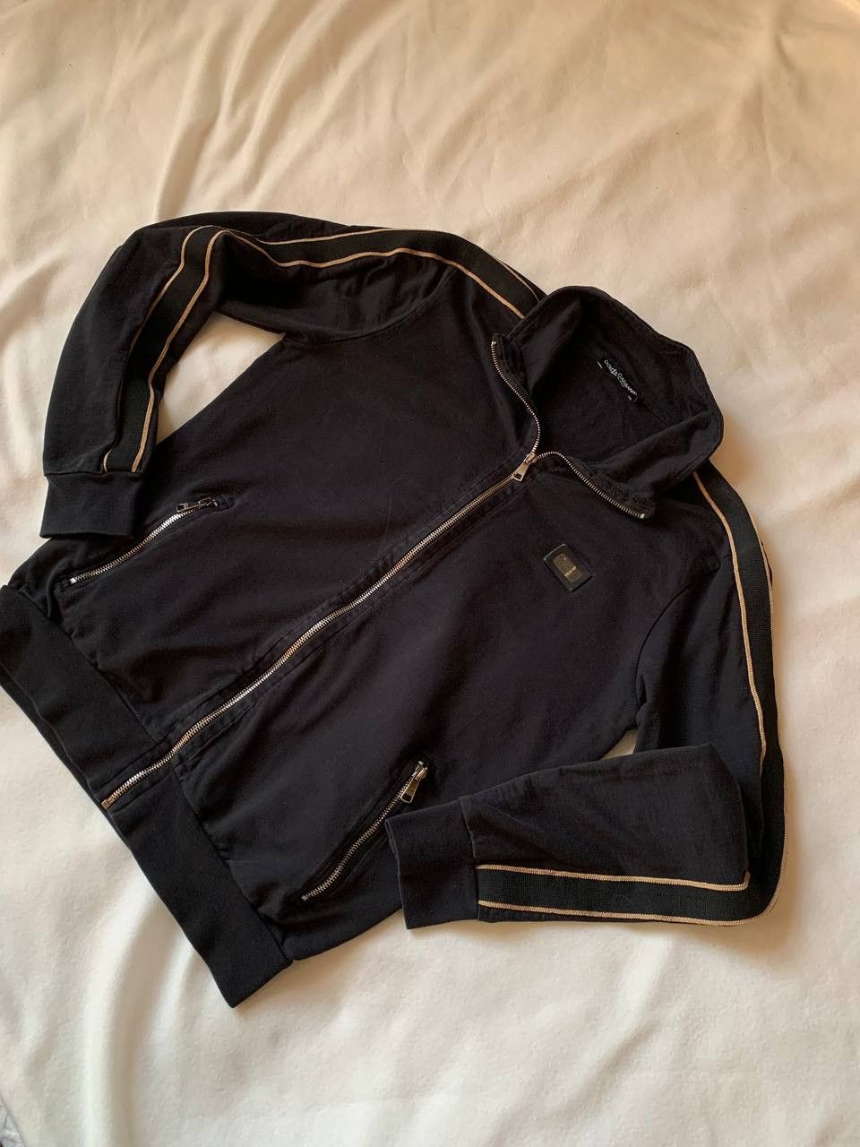 Dolce & Gabbana × Vintage Dolce Gabbana Gold/Black Metal logo Zip Up Jacket Size US S / EU 44-46 / 1 - 4 Thumbnail