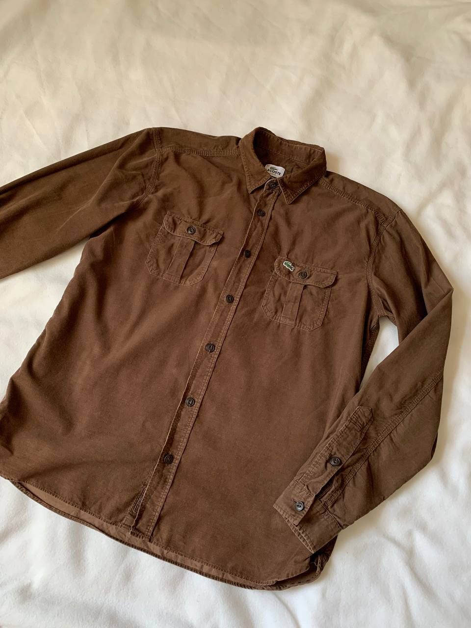 Lacoste × Vintage Vintage Lacoste Corduroy Button Shirt Size US L / EU 52-54 / 3 - 1 Thumbnail