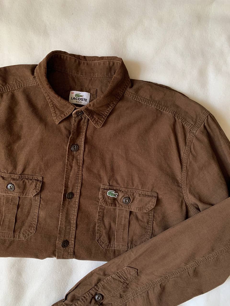 Lacoste × Vintage Vintage Lacoste Corduroy Button Shirt Size US L / EU 52-54 / 3 - 4 Thumbnail