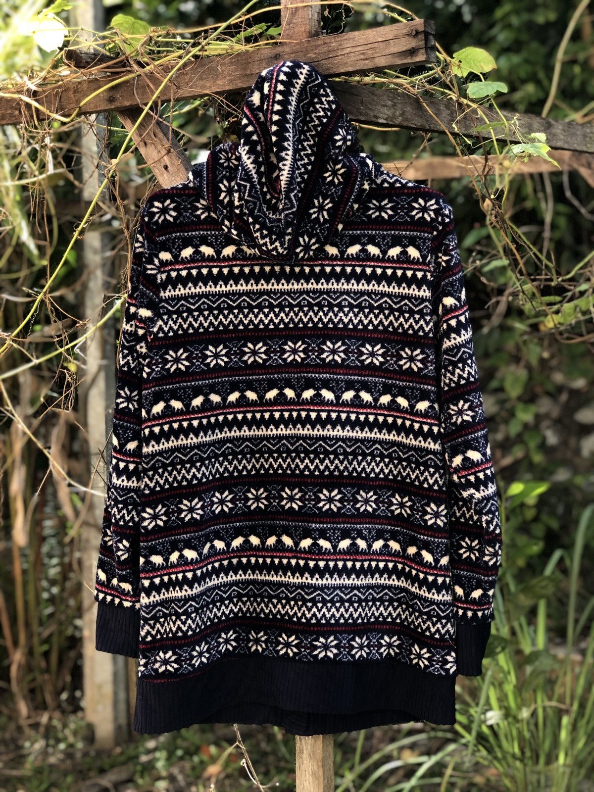Japanese Brand Navajo Multicolor Motive Native Fleece Hoodie by Ganiel Size M / US 6-8 / IT 42-44 - 6 Thumbnail
