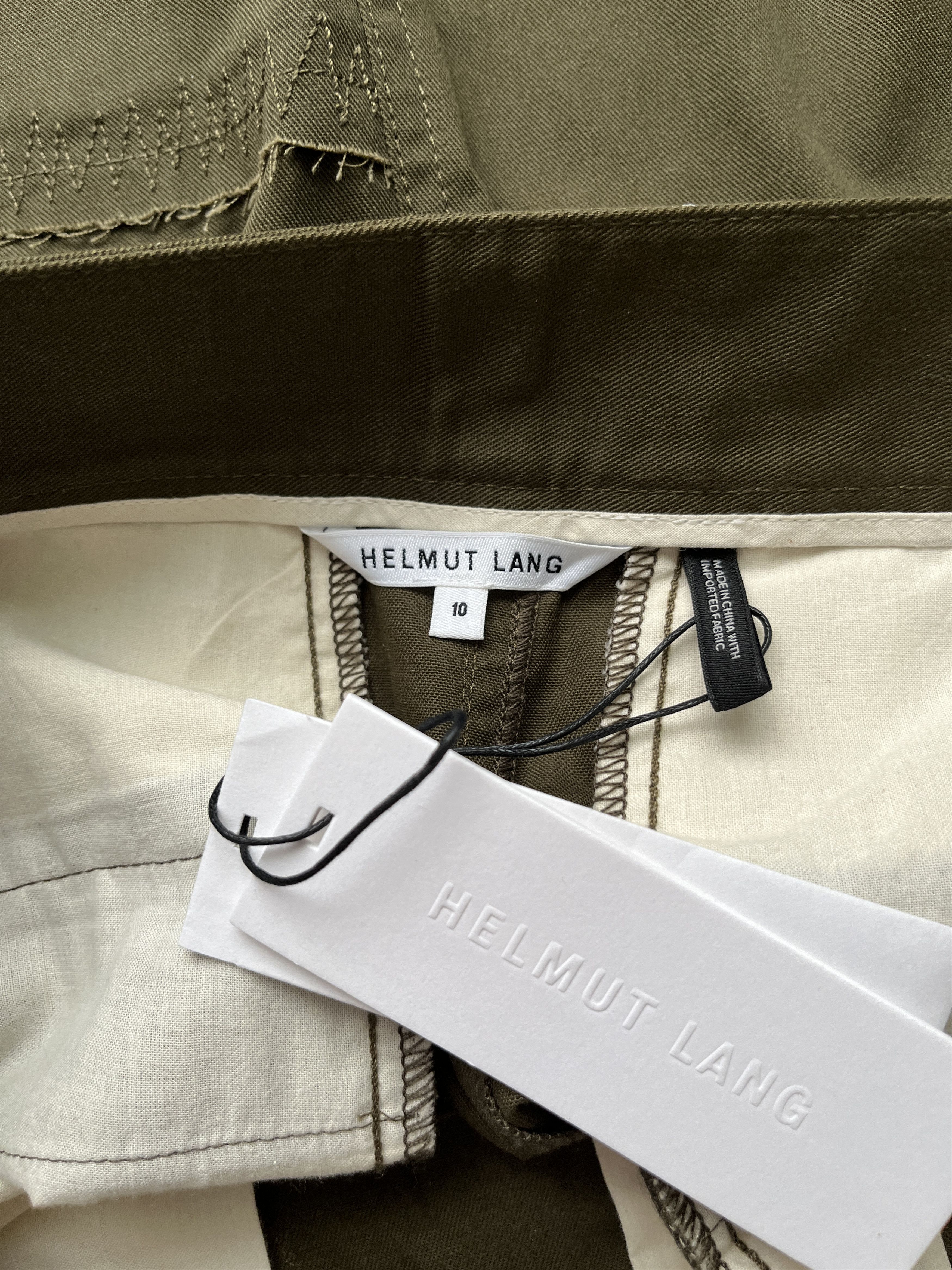 Helmut Lang ⚡️QUICK SALE⚡️Helmut Lang Khaki Asymmetric Cargo Mini Skirt Size 32" / US 10 / IT 46 - 3 Thumbnail