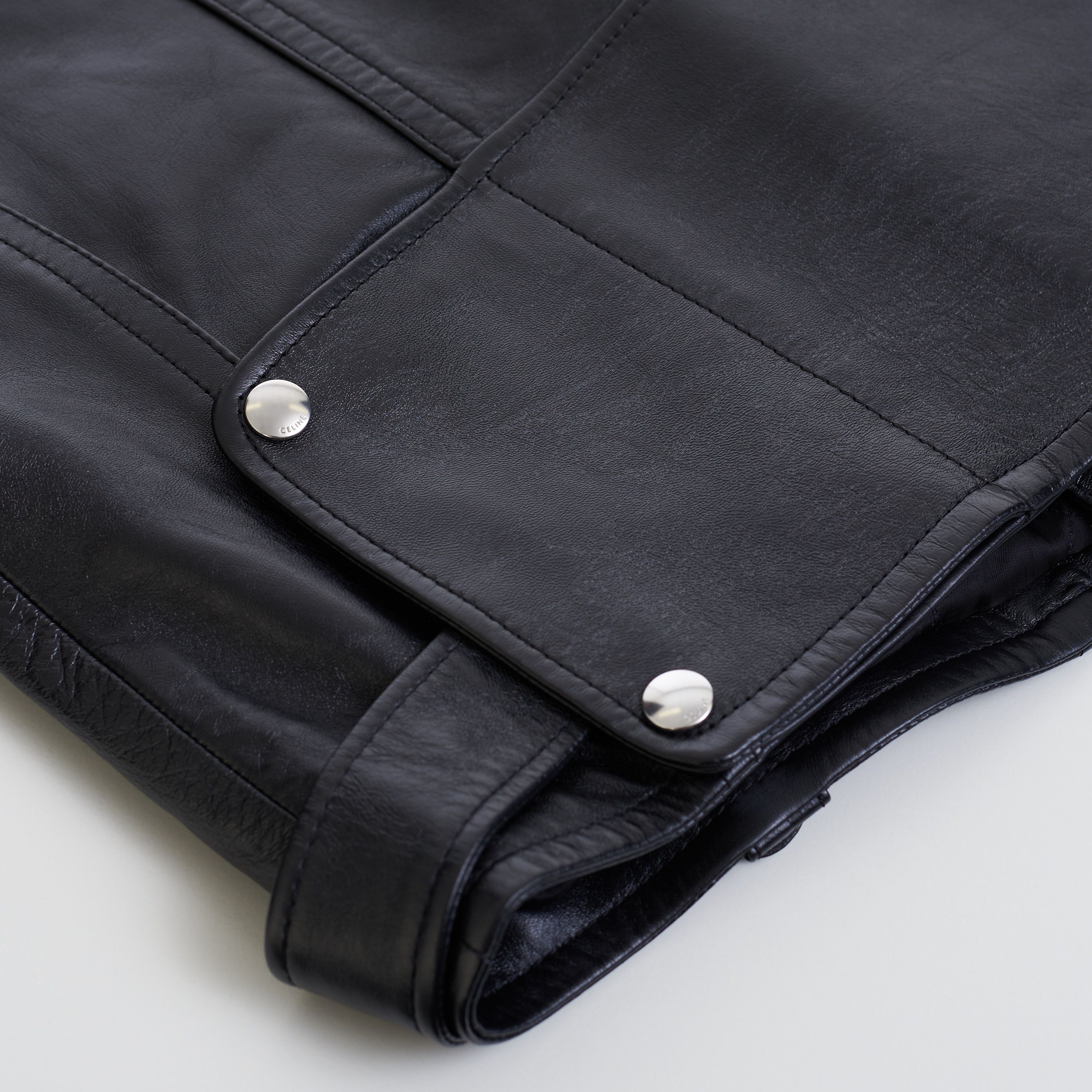 Celine Loose Fit Biker Jacket In Soft Lambskin Leather Size US M / EU 48-50 / 2 - 20 Thumbnail