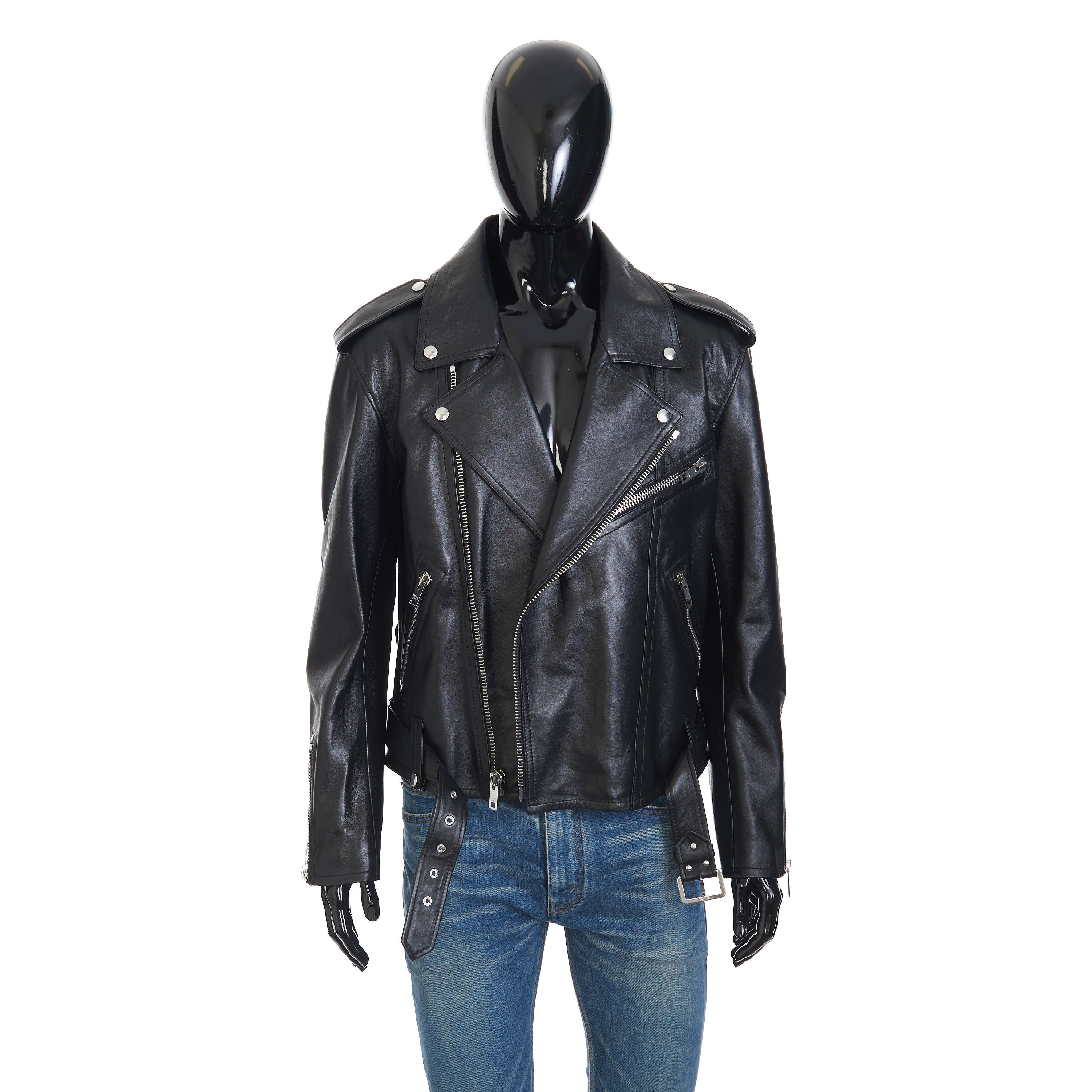 Celine Loose Fit Biker Jacket In Soft Lambskin Leather Size US M / EU 48-50 / 2 - 1 Thumbnail
