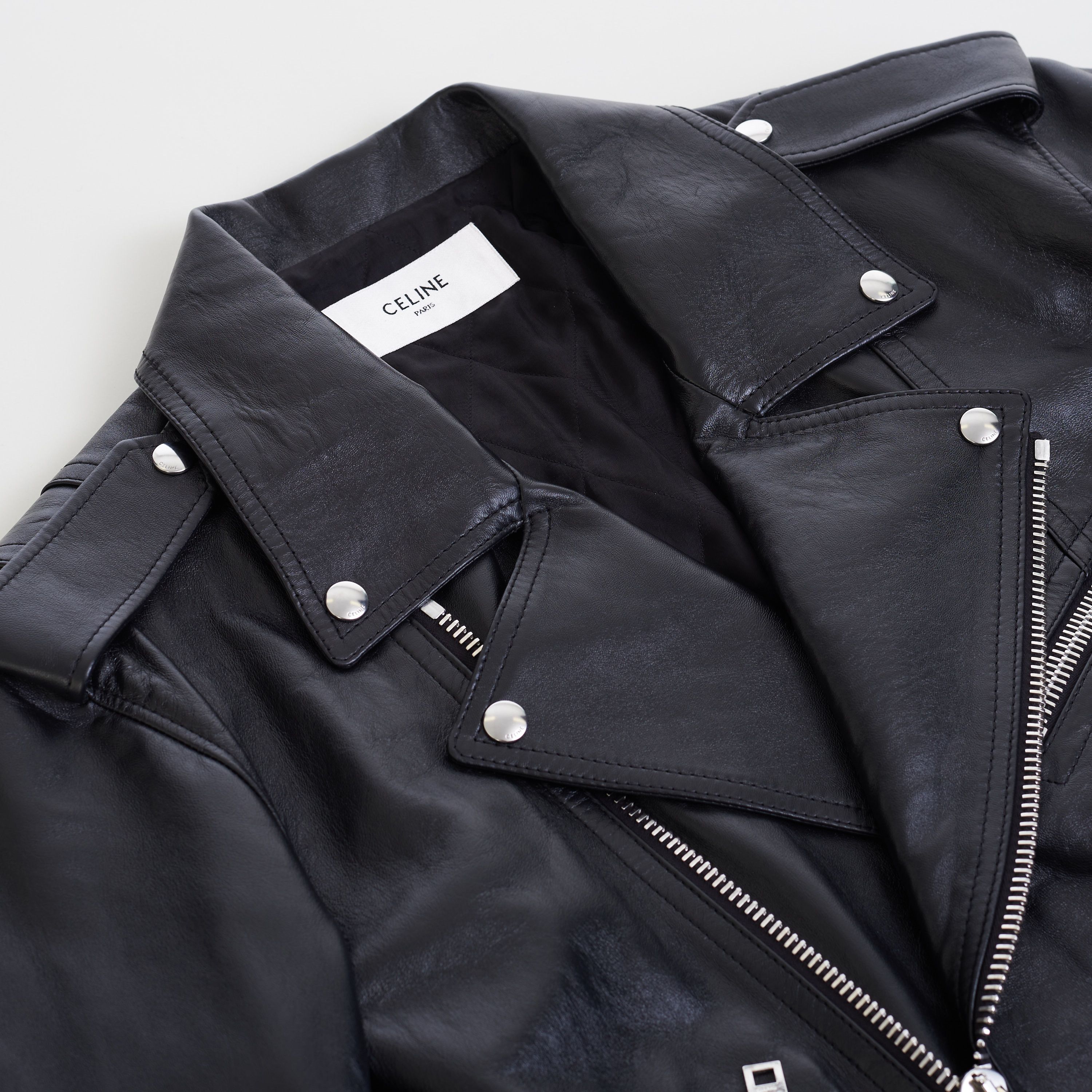 Celine Loose Fit Biker Jacket In Soft Lambskin Leather Size US M / EU 48-50 / 2 - 10 Thumbnail