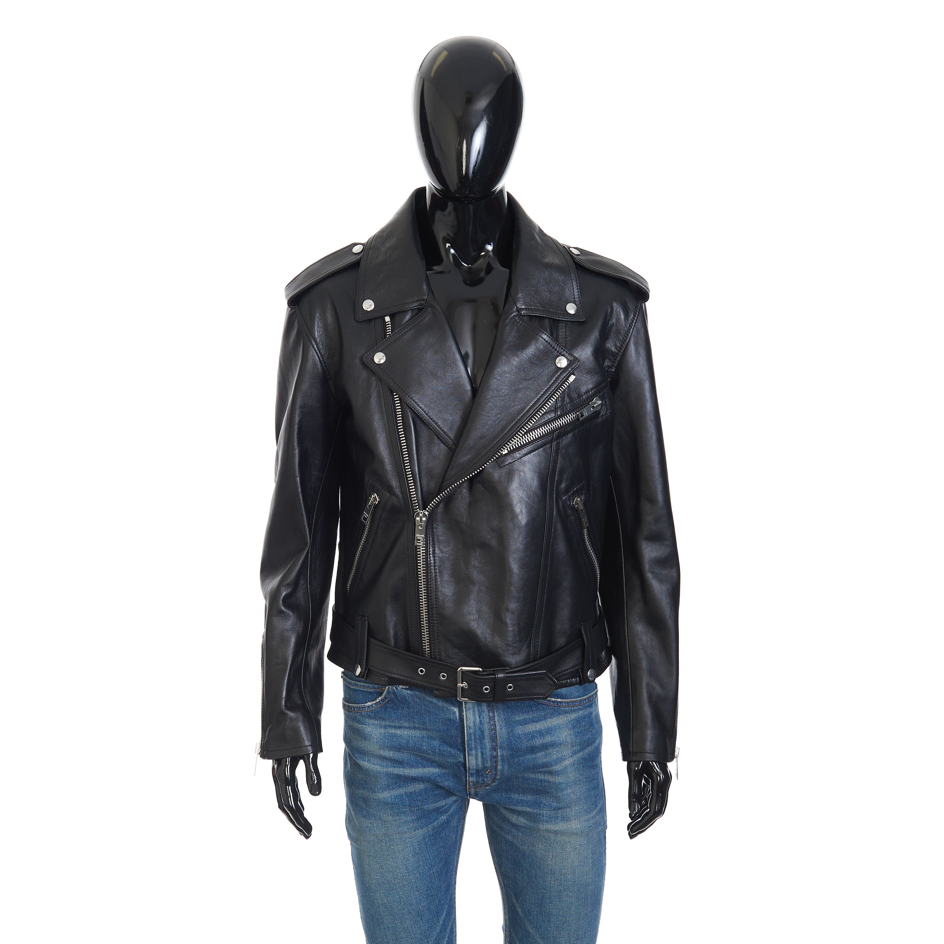 Celine Loose Fit Biker Jacket In Soft Lambskin Leather | Grailed