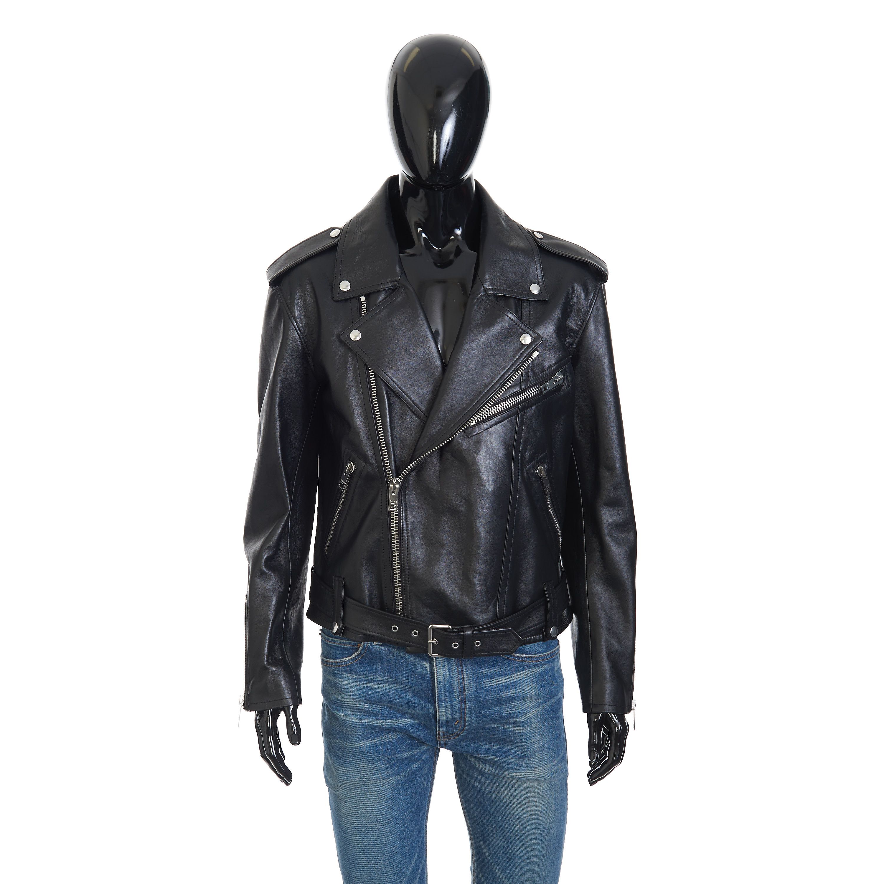Celine Loose Fit Biker Jacket In Soft Lambskin Leather Size US M / EU 48-50 / 2 - 2 Thumbnail