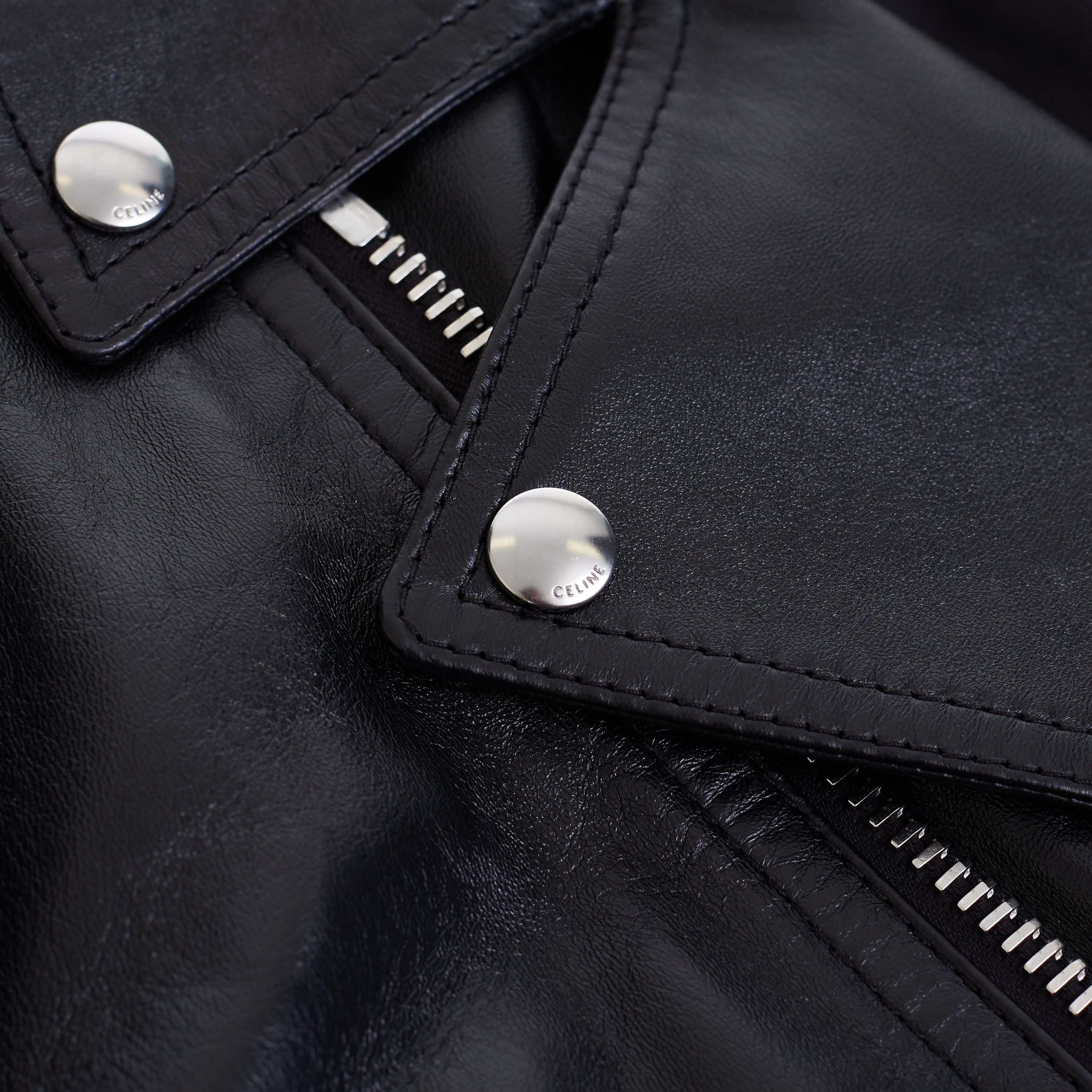 Celine Loose Fit Biker Jacket In Soft Lambskin Leather Size US M / EU 48-50 / 2 - 17 Thumbnail