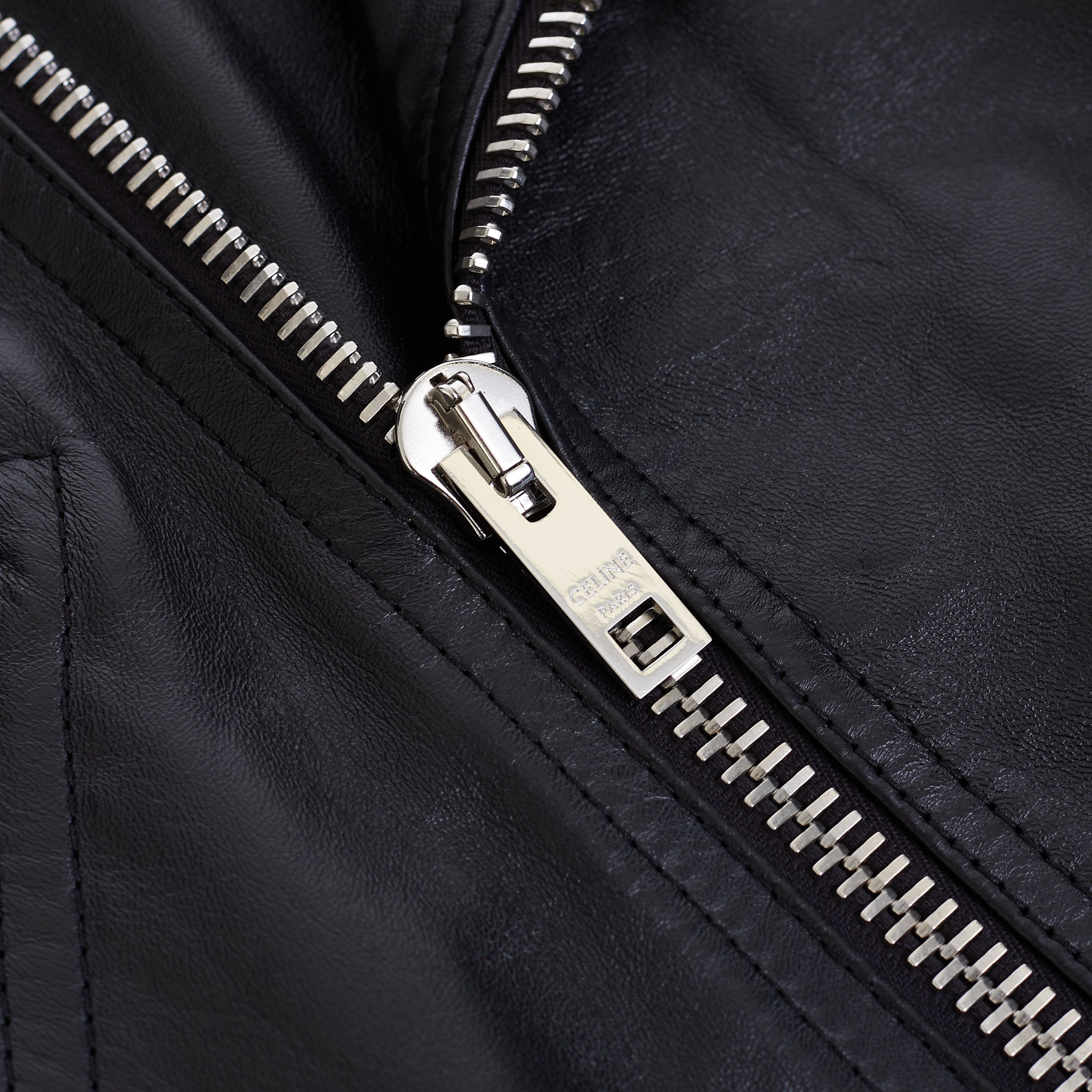 Celine Loose Fit Biker Jacket In Soft Lambskin Leather Size US M / EU 48-50 / 2 - 15 Thumbnail