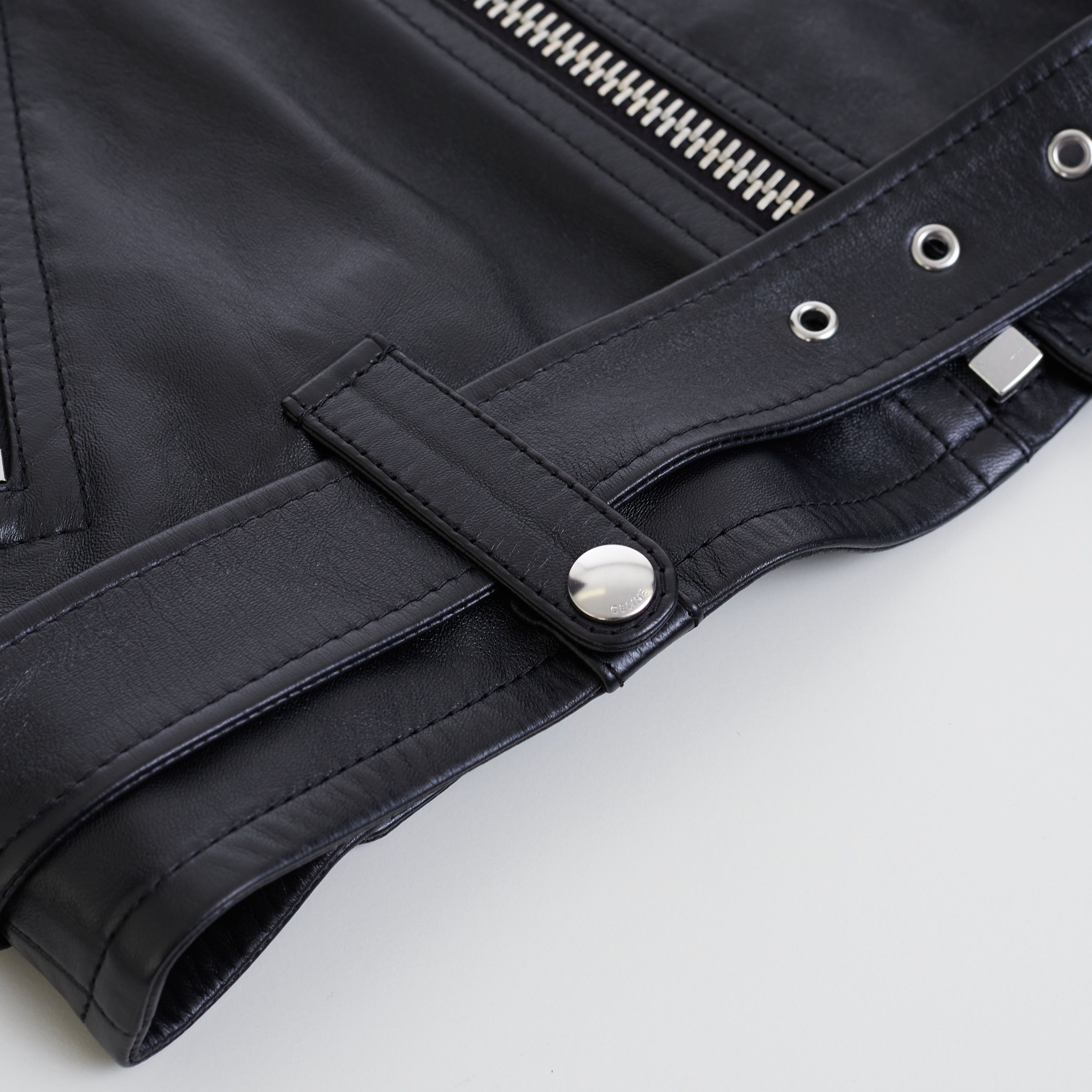 Celine Loose Fit Biker Jacket In Soft Lambskin Leather Size US M / EU 48-50 / 2 - 19 Thumbnail