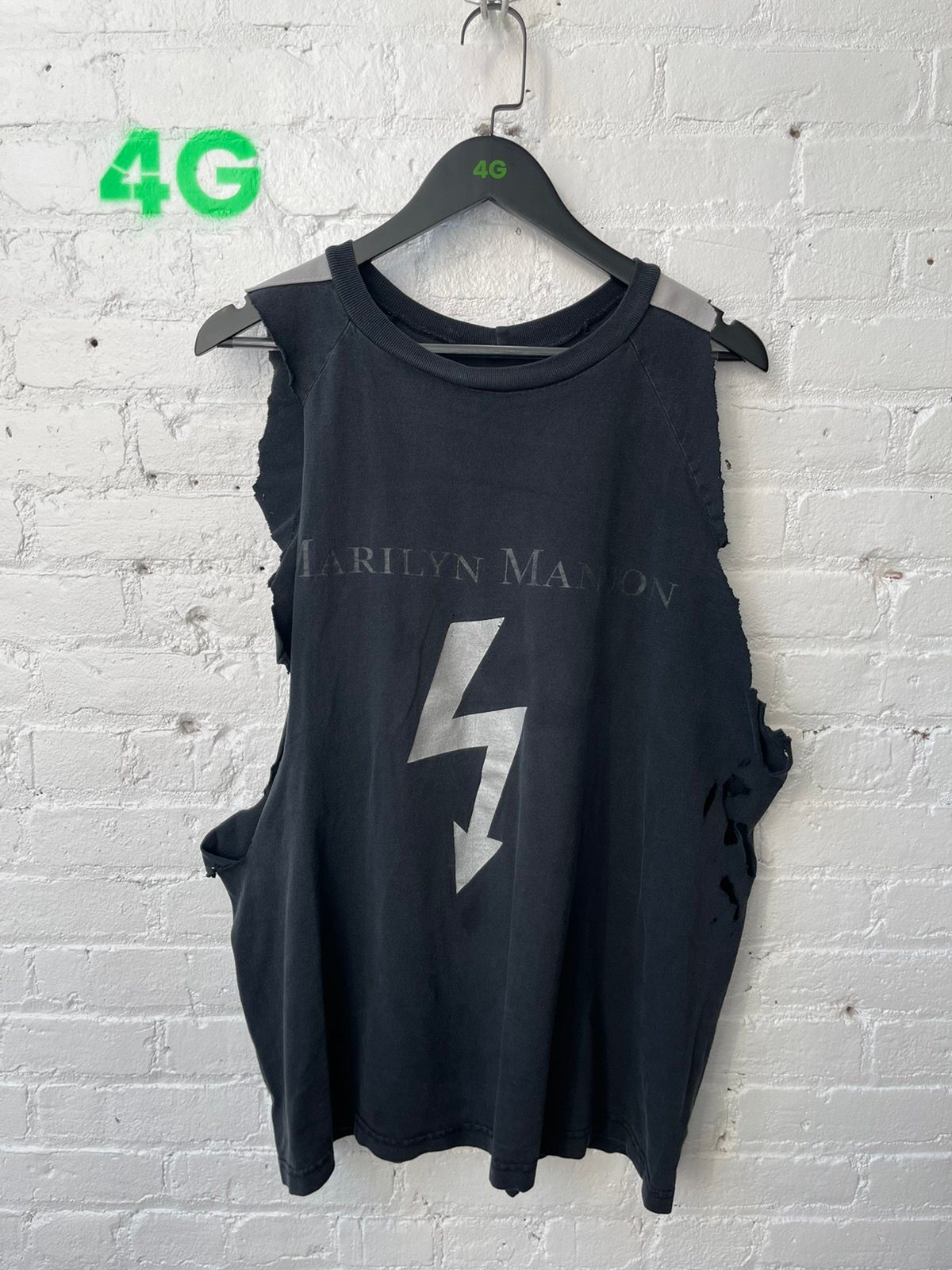 Pre-owned Marilyn Manson X Vintage 90's Thrashed Marilyn Manson Tank Top Shirt 4gseller In Black