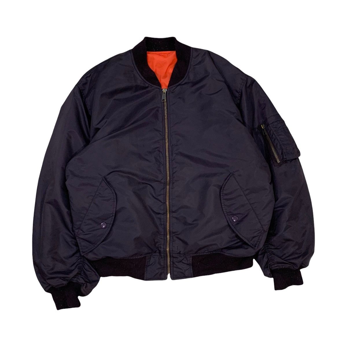 image of Bomber Jacket x Uniqlo Vintage Uniqlo Bomber Flight Jacket in Purple, Men's (Size Large)