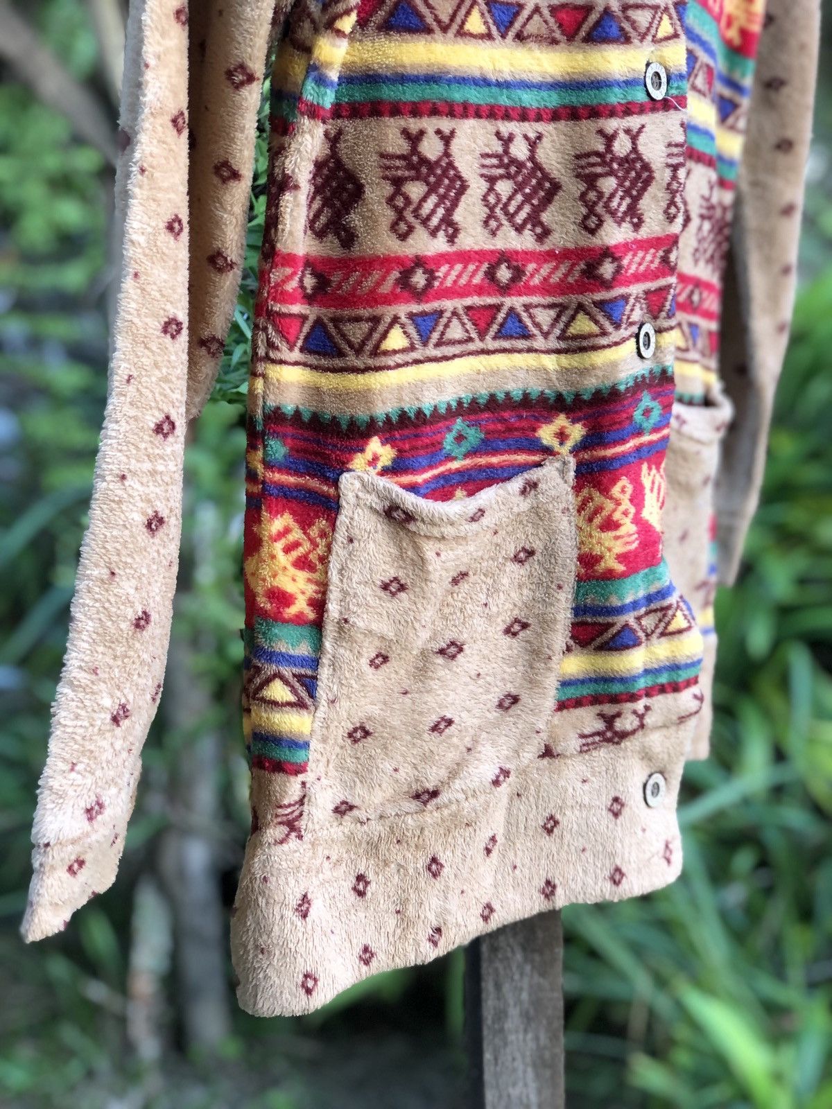 Japanese Brand Vintage 90's Fleece Navajo Native Sweater Hoodie Size S / US 4 / IT 40 - 3 Thumbnail
