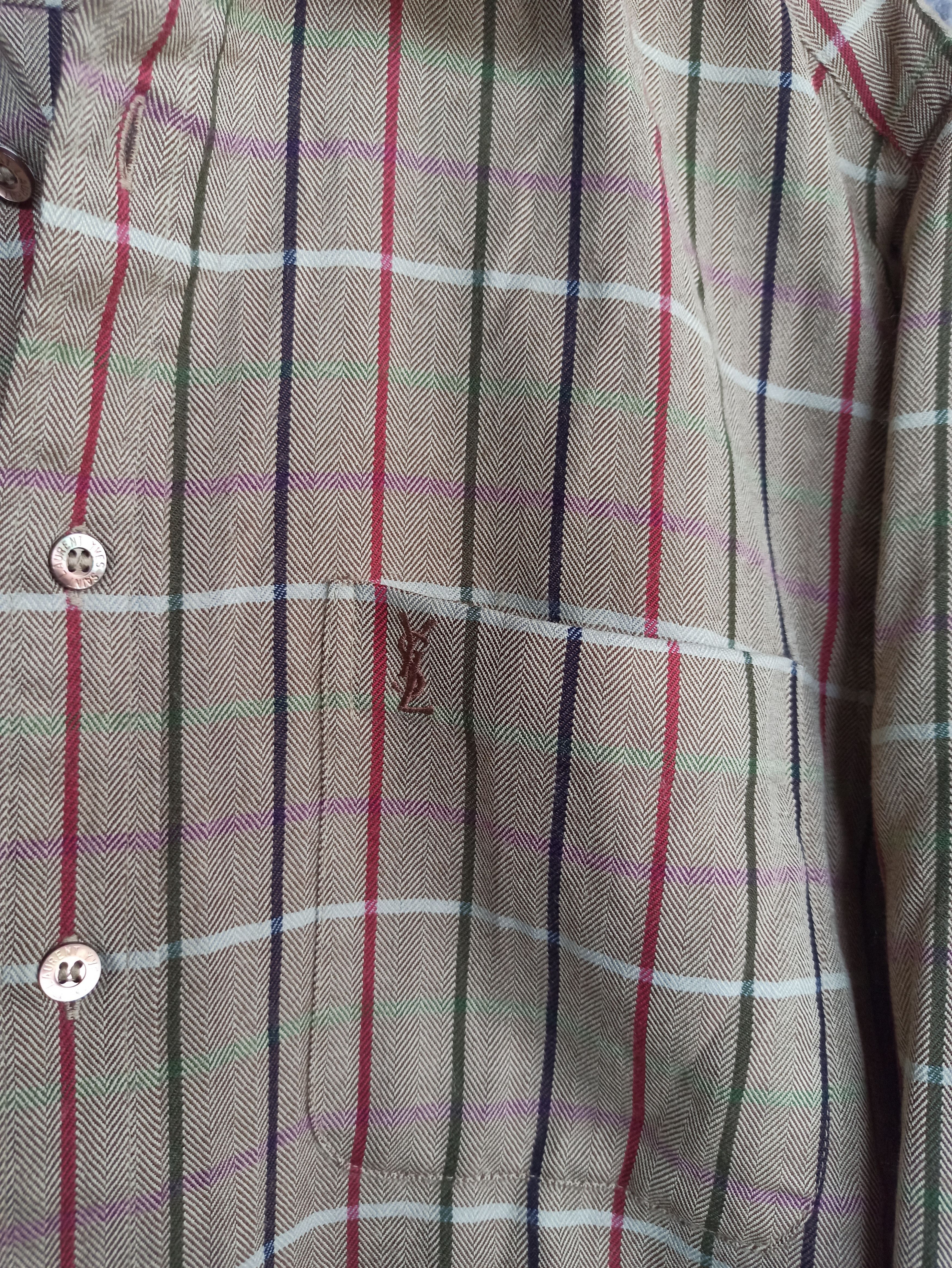 Saint Laurent Paris Vintage YSL Button Up Flannel Polo LS Size US L / EU 52-54 / 3 - 4 Thumbnail