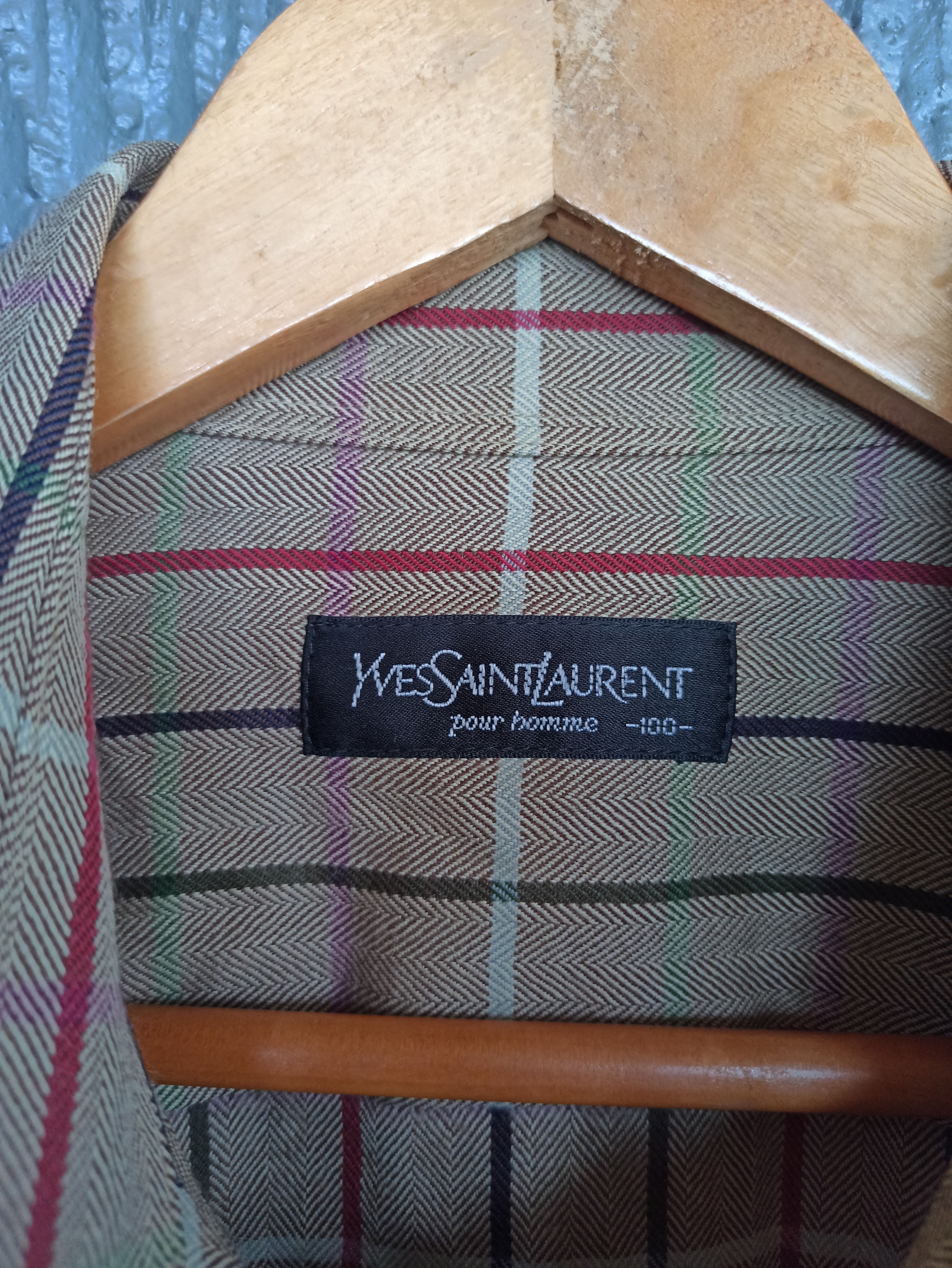 Saint Laurent Paris Vintage YSL Button Up Flannel Polo LS Size US L / EU 52-54 / 3 - 6 Thumbnail