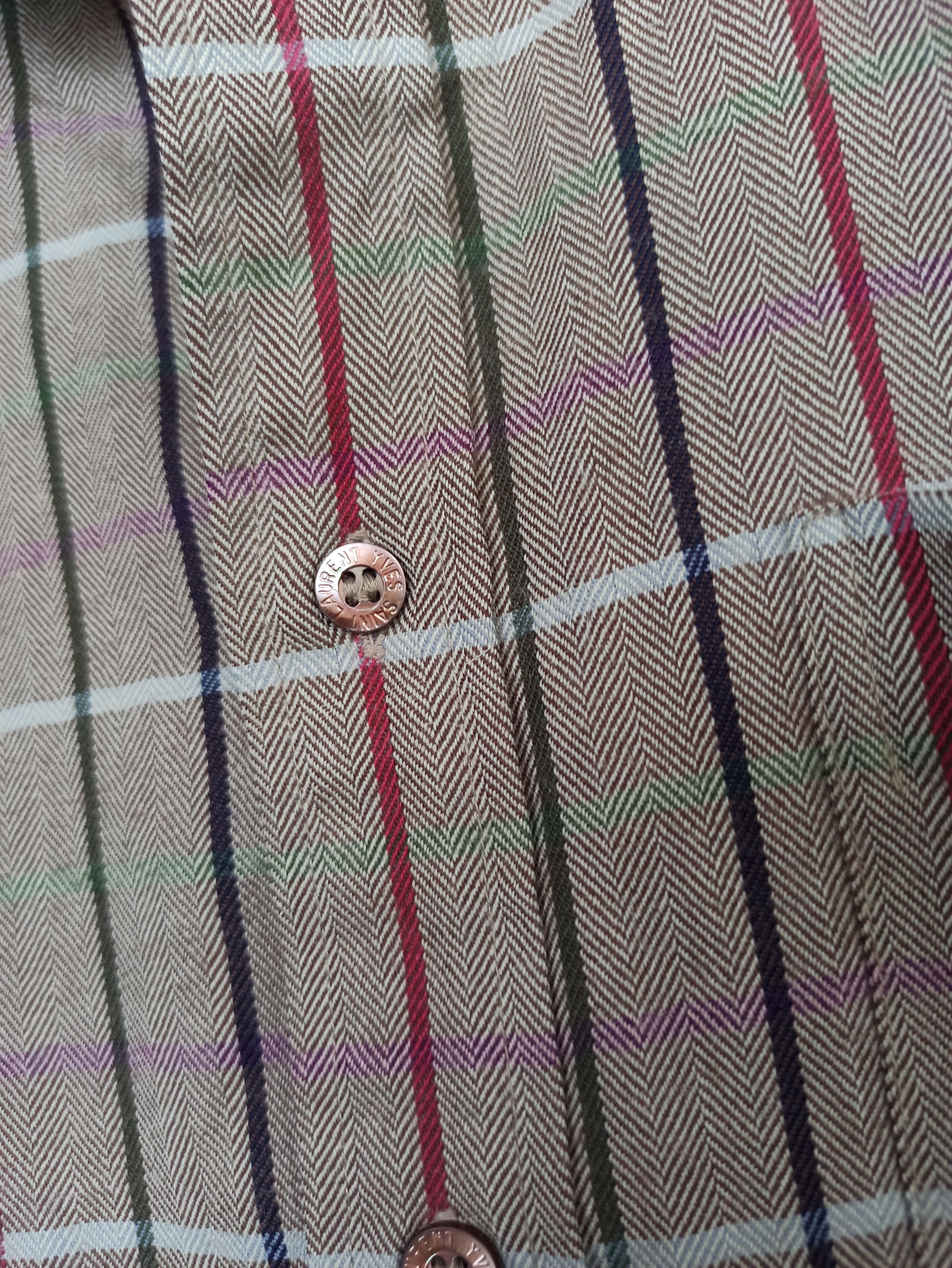 Saint Laurent Paris Vintage YSL Button Up Flannel Polo LS Size US L / EU 52-54 / 3 - 5 Thumbnail