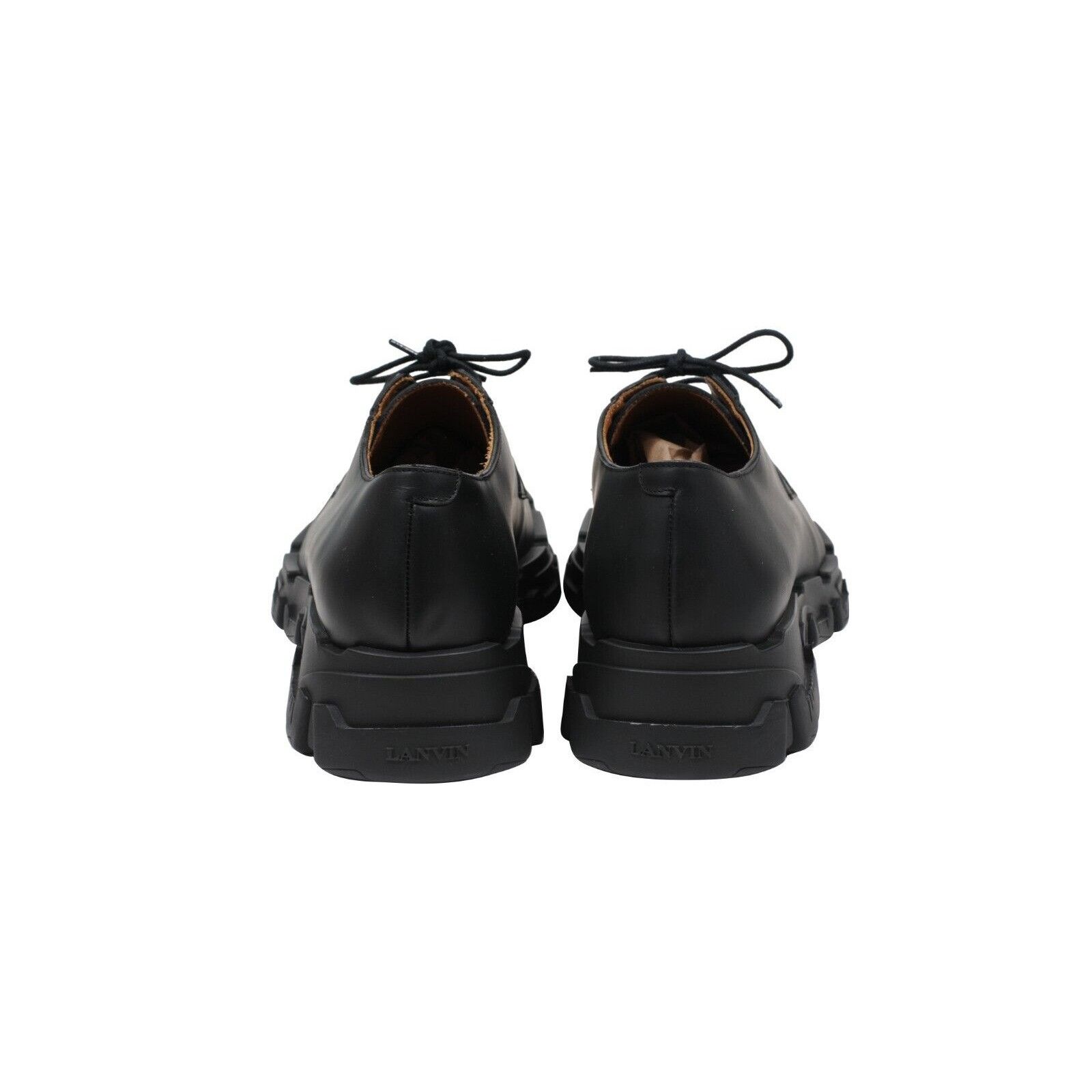 Lanvin Black Leather Chunky Derbys - 01709-B Size US 11.5 / EU 44-45 - 6 Thumbnail