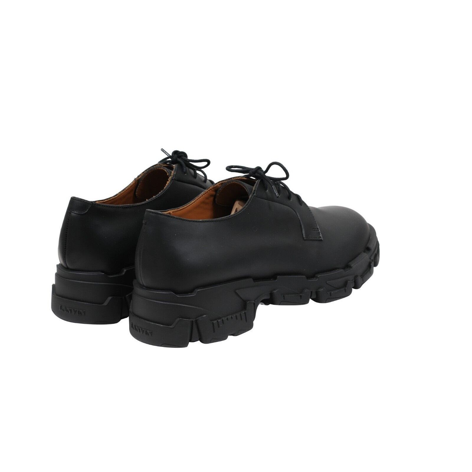 Lanvin Black Leather Chunky Derbys - 01709-B Size US 11.5 / EU 44-45 - 7 Thumbnail