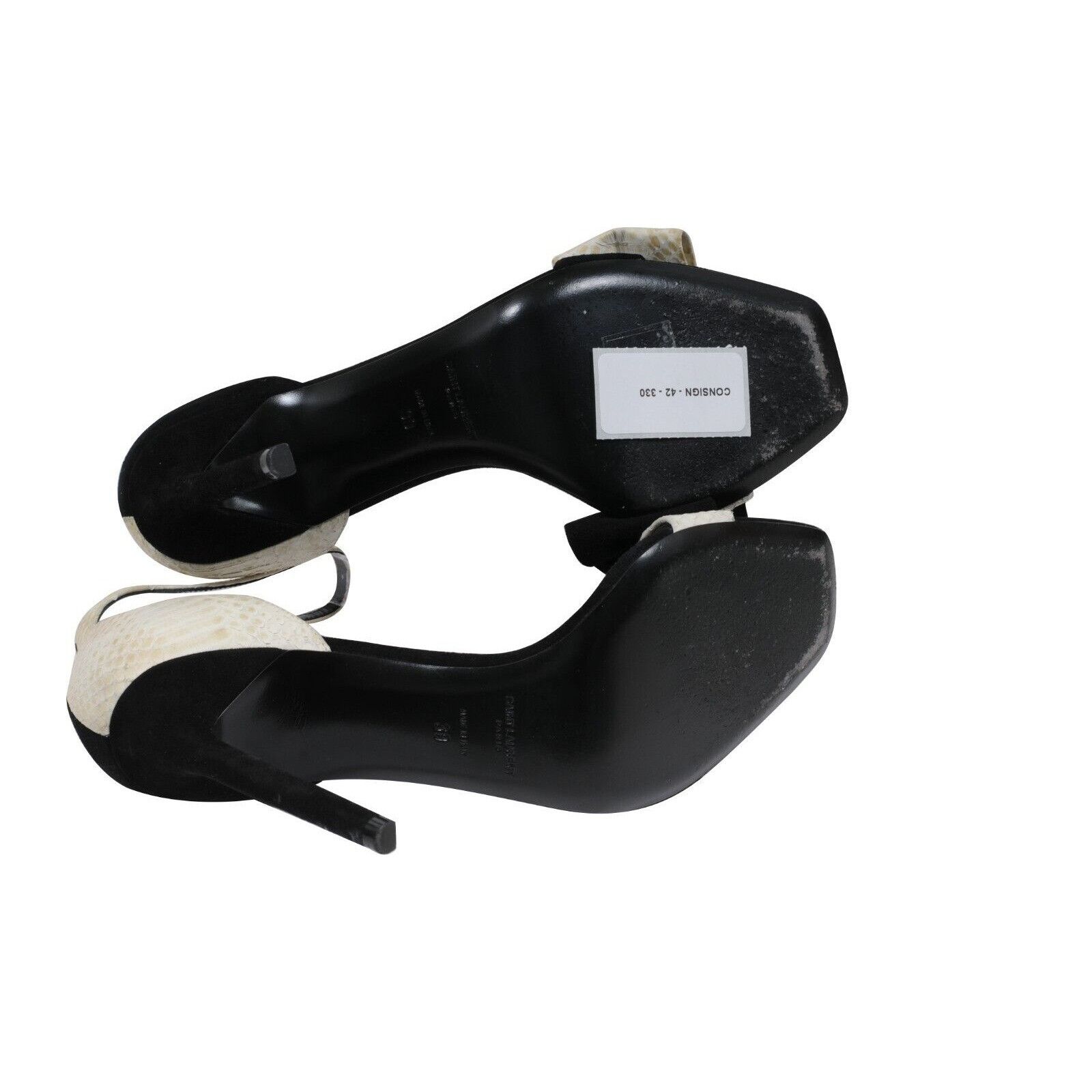 Saint Laurent Paris Amber Bow Tie Sandals Black White Size US 9 / IT 39 - 10 Thumbnail
