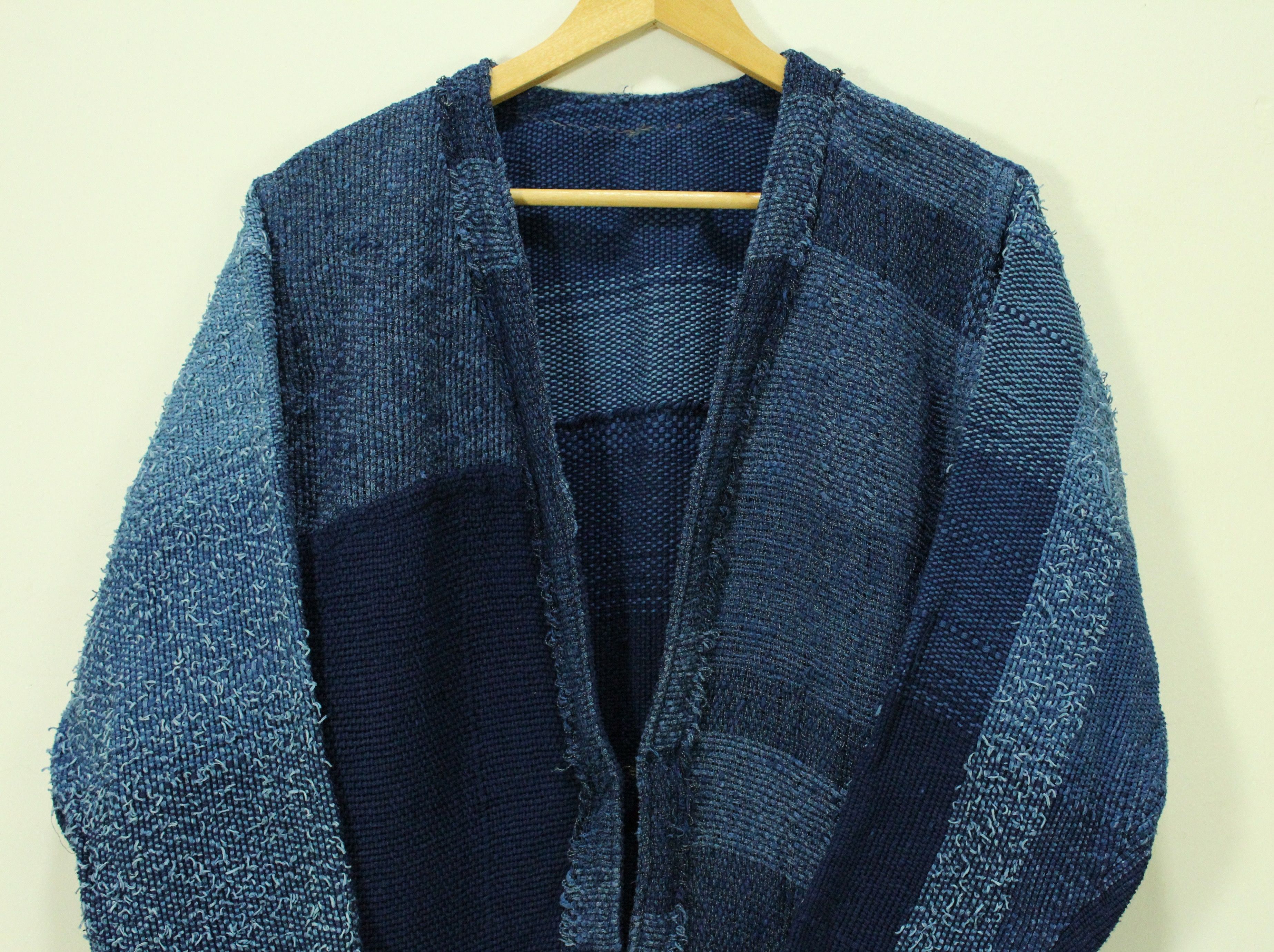 Japanese Brand × Vintage Vintage Japanese Blanket Cardigan Indigo Sanjuro Noragi Size US M / EU 48-50 / 2 - 2 Thumbnail