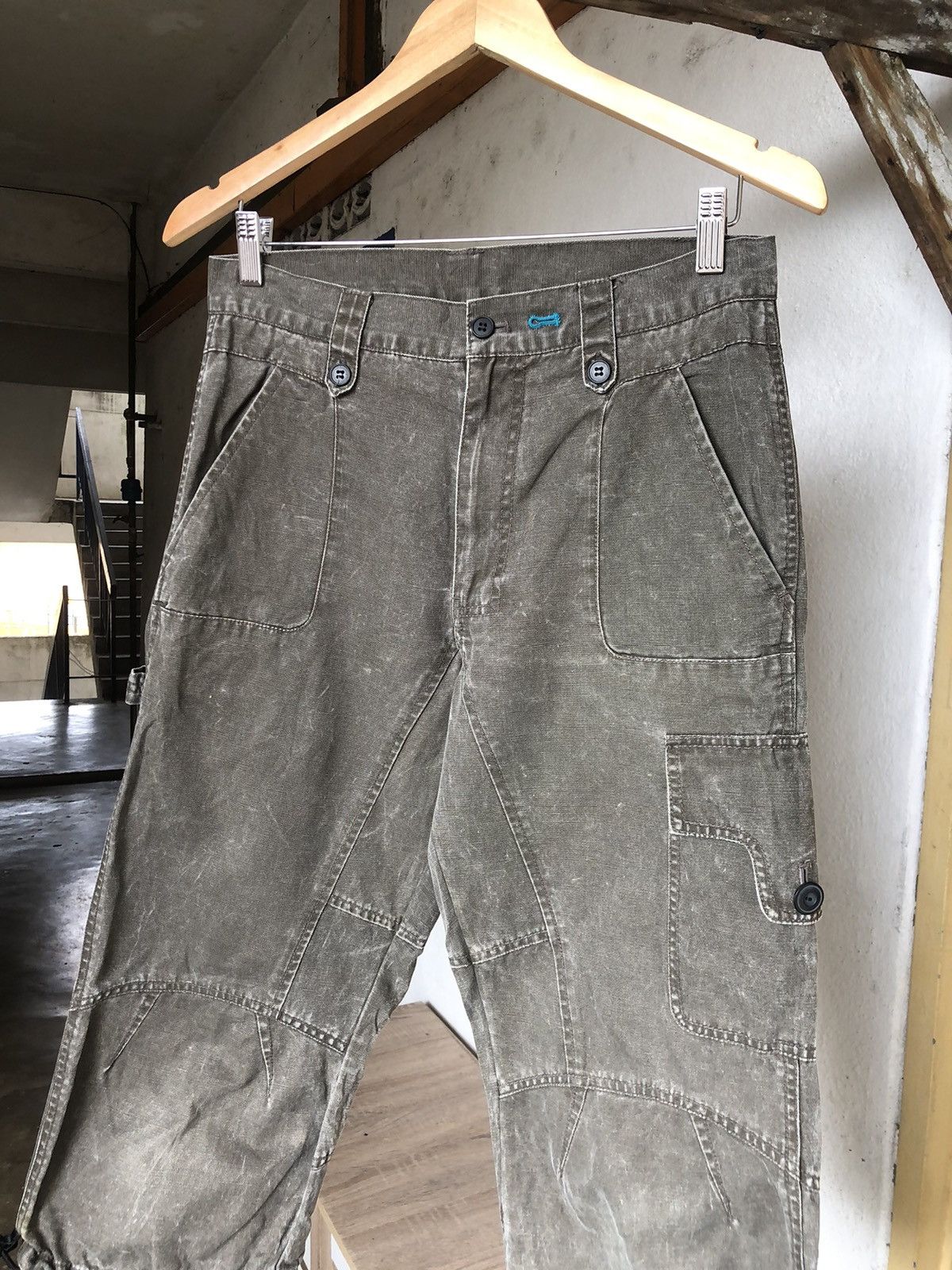 Japanese Brand Vintage PPFM Distressed Style Three Quater Cargo Pants Size US 30 / EU 46 - 9 Thumbnail