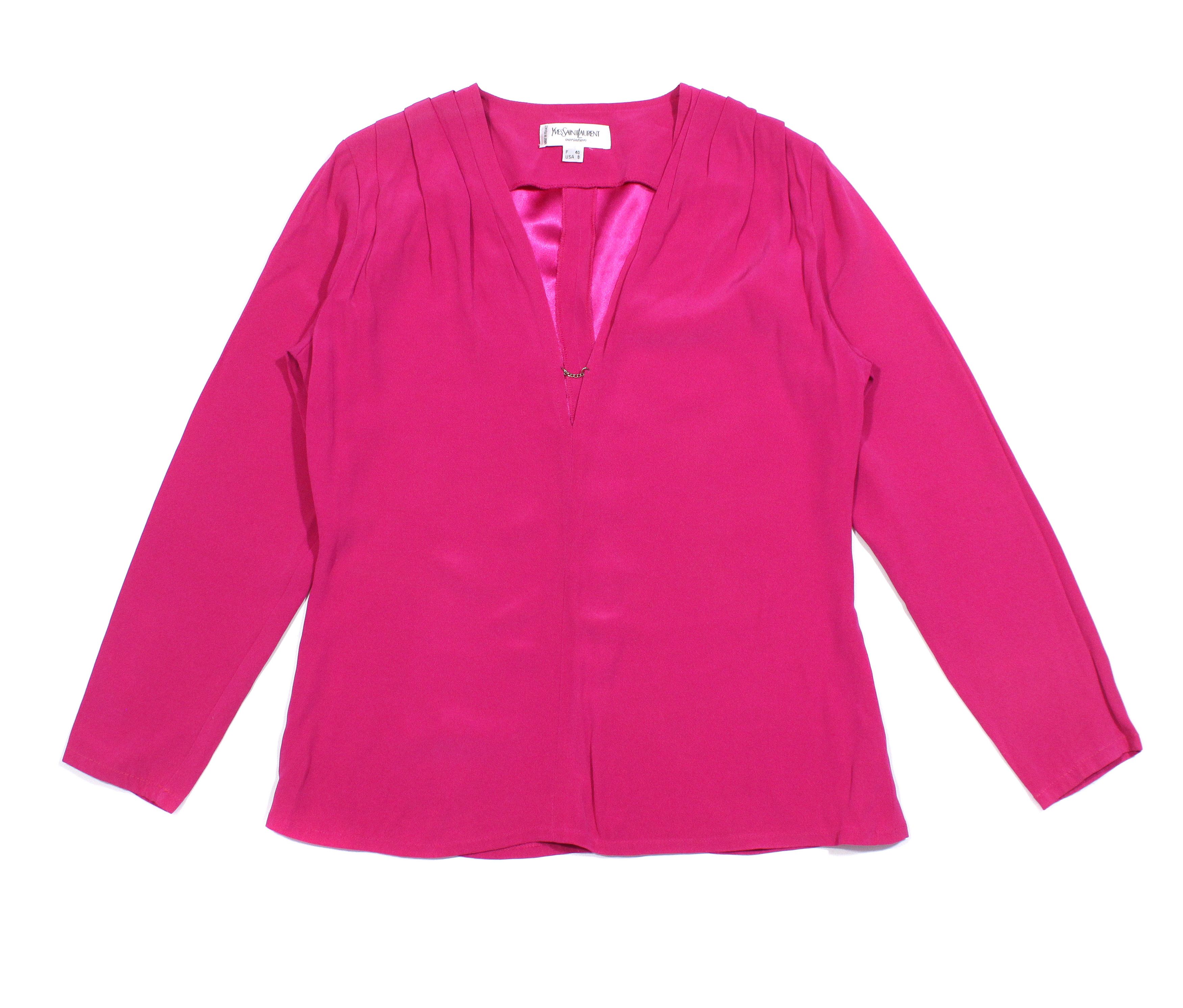 Saint Laurent Paris 90S Variation Blouse Vintage Made in France Size M / US 6-8 / IT 42-44 - 2 Thumbnail