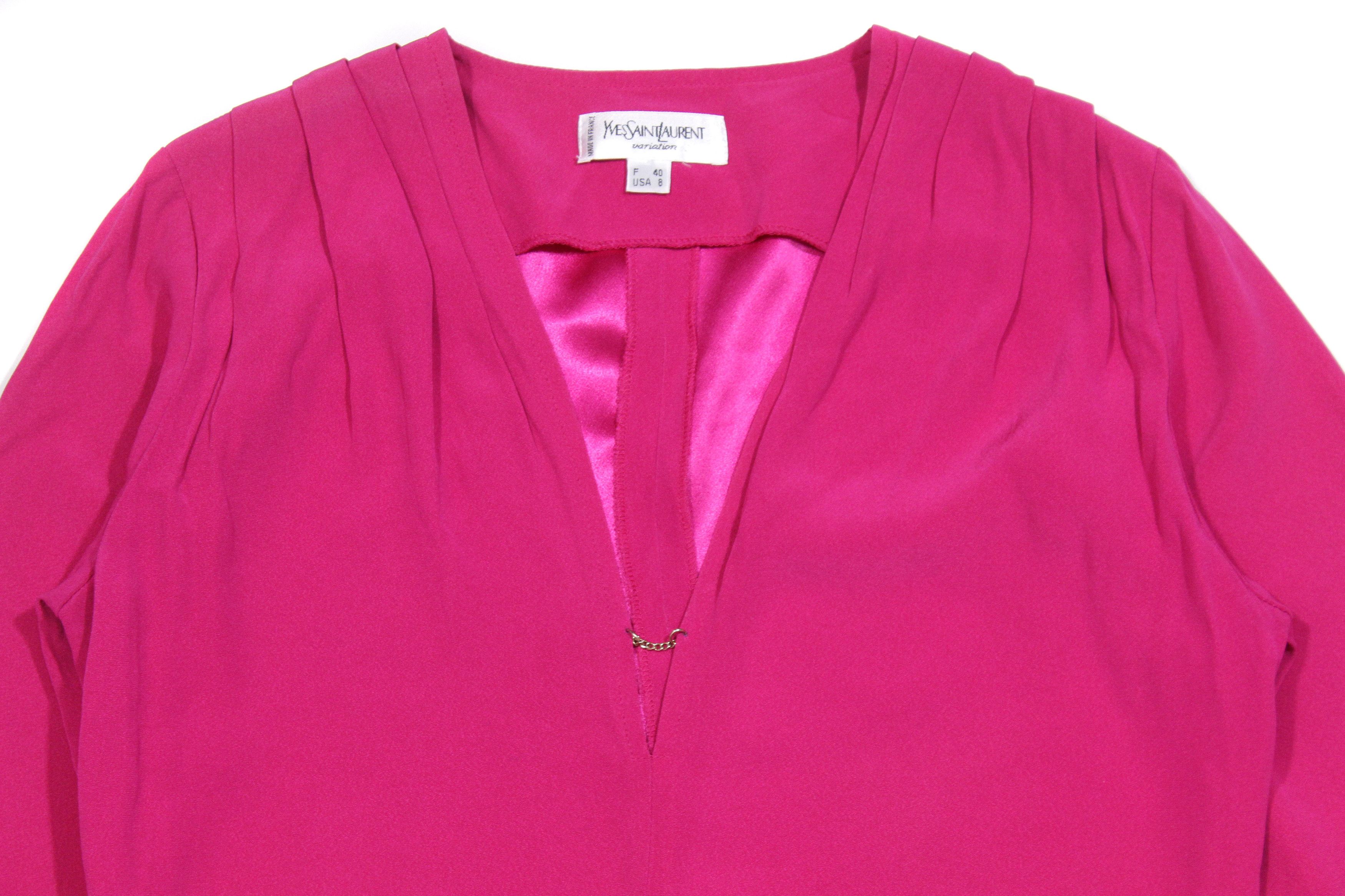 Saint Laurent Paris 90S Variation Blouse Vintage Made in France Size M / US 6-8 / IT 42-44 - 4 Thumbnail