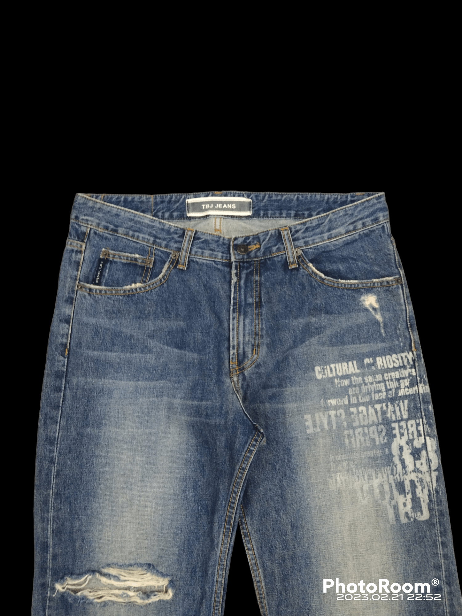 Japanese Brand THRASH🔥ILLUSTRATION TBJ JEANS INSPIRED HYSTERIC GLAMOUR Size US 33 - 3 Thumbnail