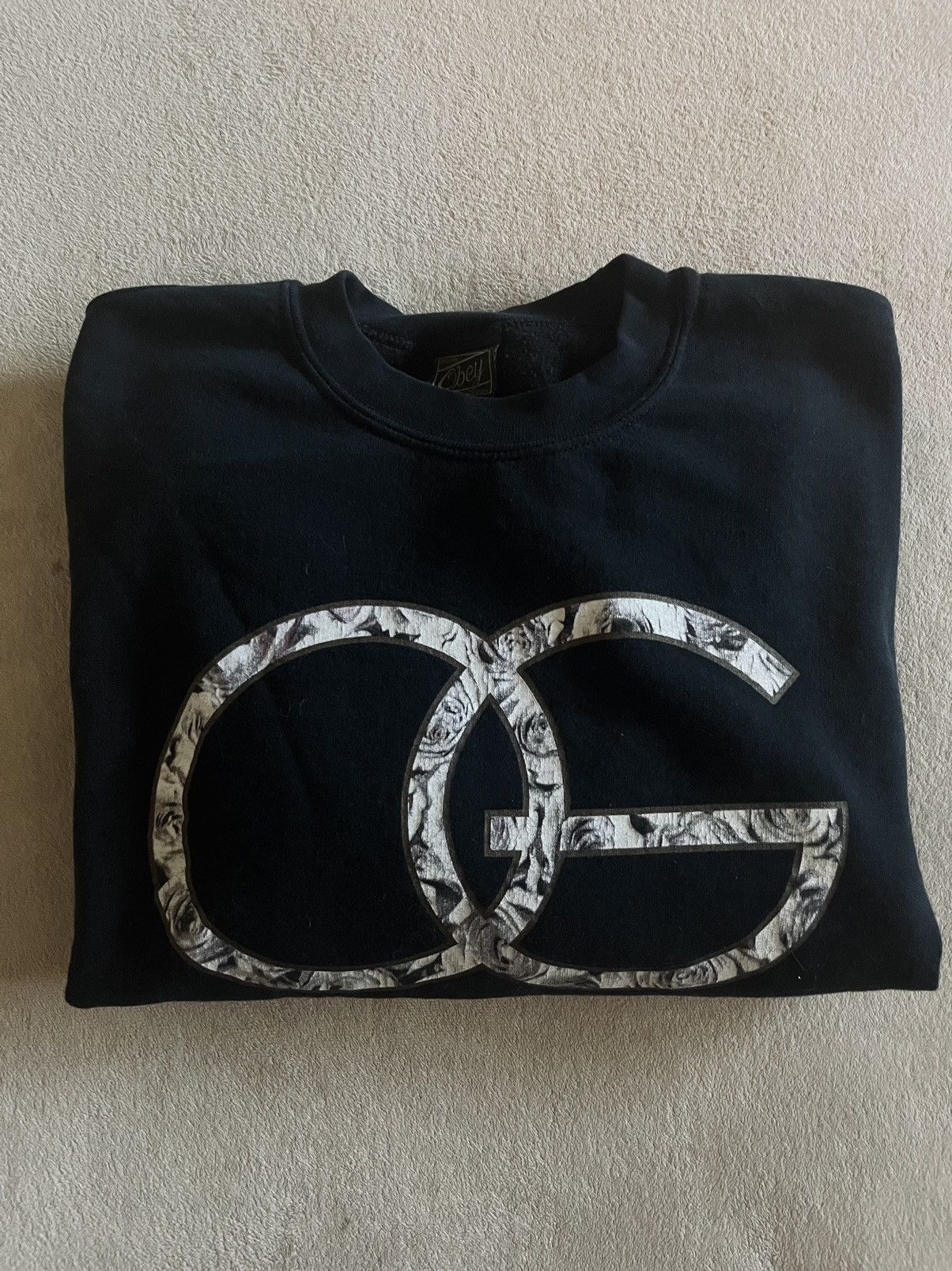 Obey × Vintage Obey Chainlink Logo Crewneck Sweatshirt (Black) - Medium Size US M / EU 48-50 / 2 - 1 Thumbnail