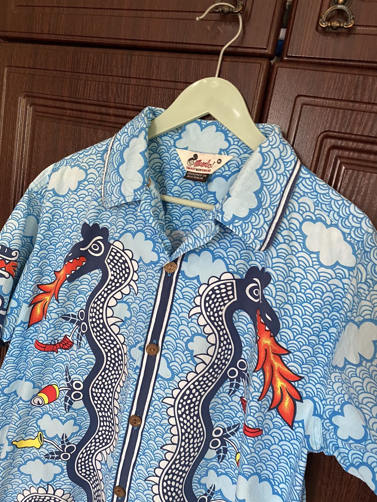 Vintage Vintage Mambo Hawaiian Big Print Dragon Shirt Billabong Dior Size US L / EU 52-54 / 3 - 2 Thumbnail