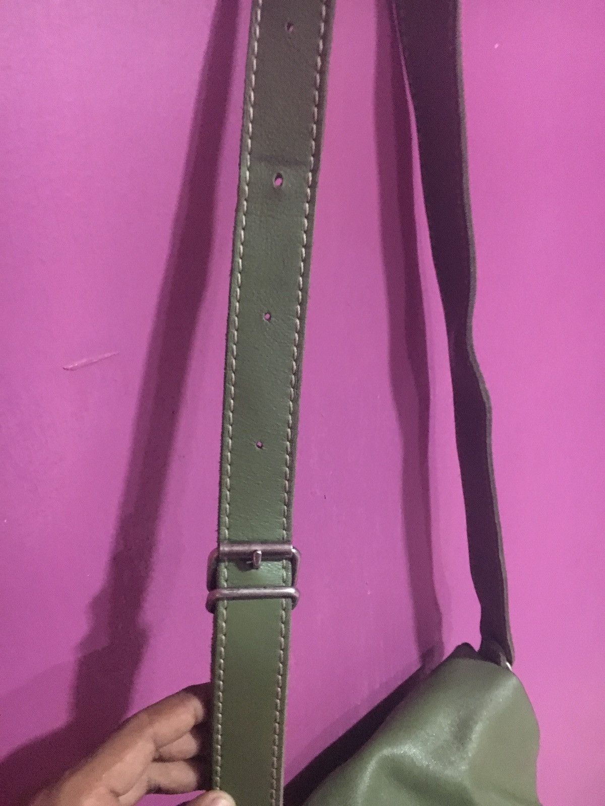 Handmade HANDMADE GREEN SLING BAG FULL LEATHER CUSTOM Size ONE SIZE - 12 Thumbnail