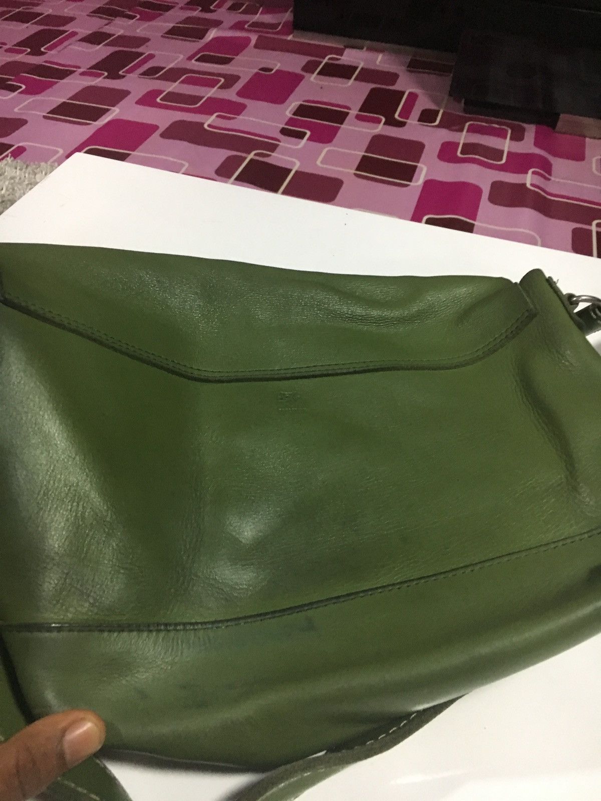 Handmade HANDMADE GREEN SLING BAG FULL LEATHER CUSTOM Size ONE SIZE - 8 Thumbnail