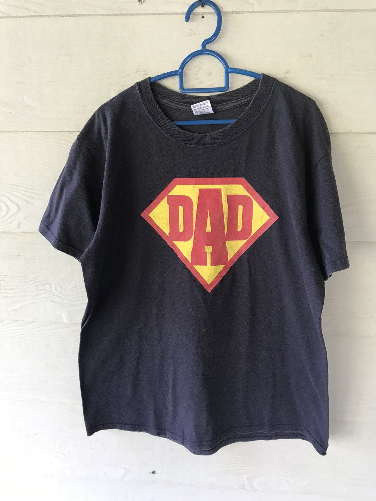 VINTAGE DAD 90s BLUE SIZE L TEE SHIRT USA