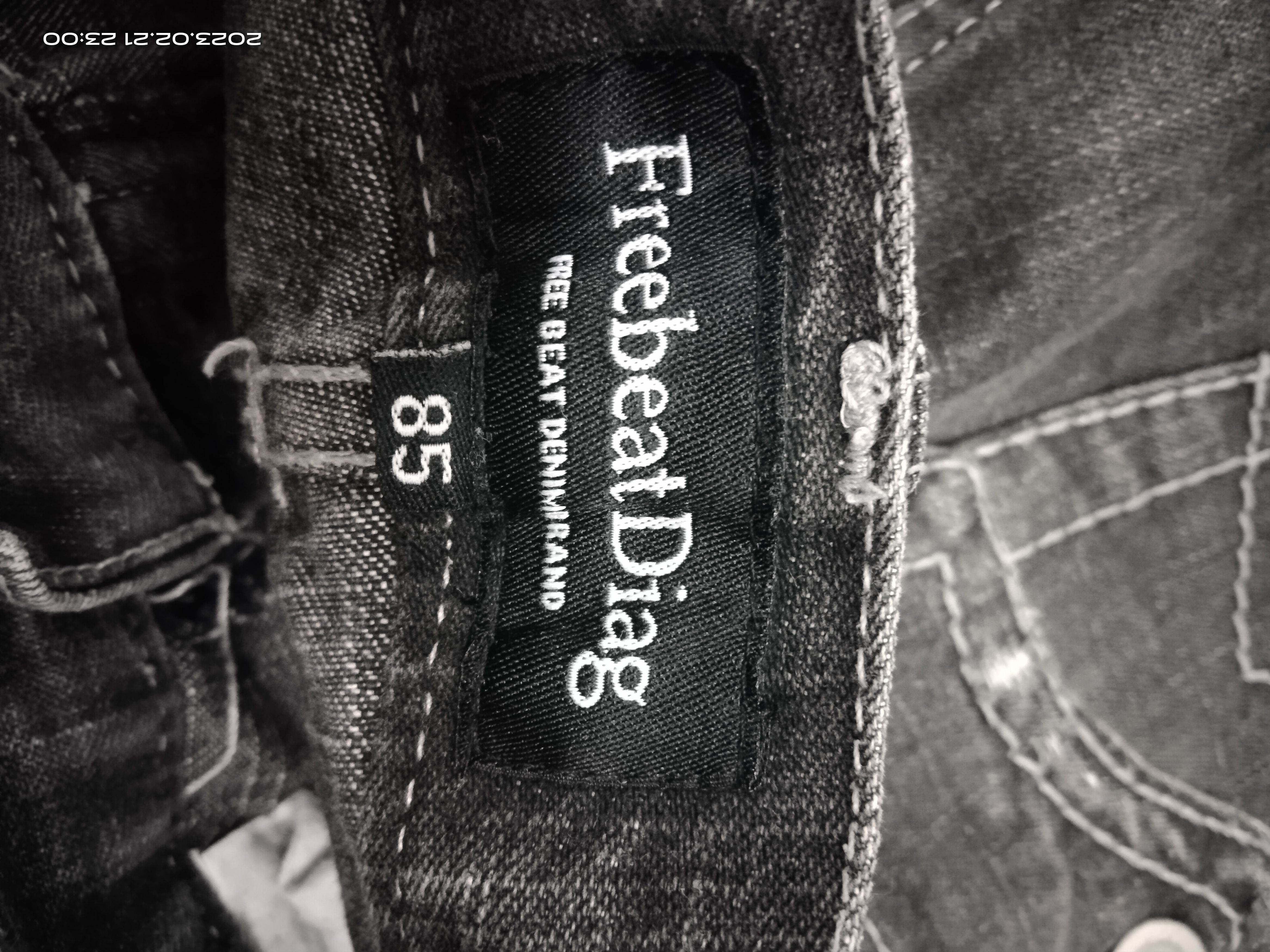 Japanese Brand FLARE🔥WASHED BLACK GRAY FREEBEAT DIAG Size US 33 - 9 Thumbnail